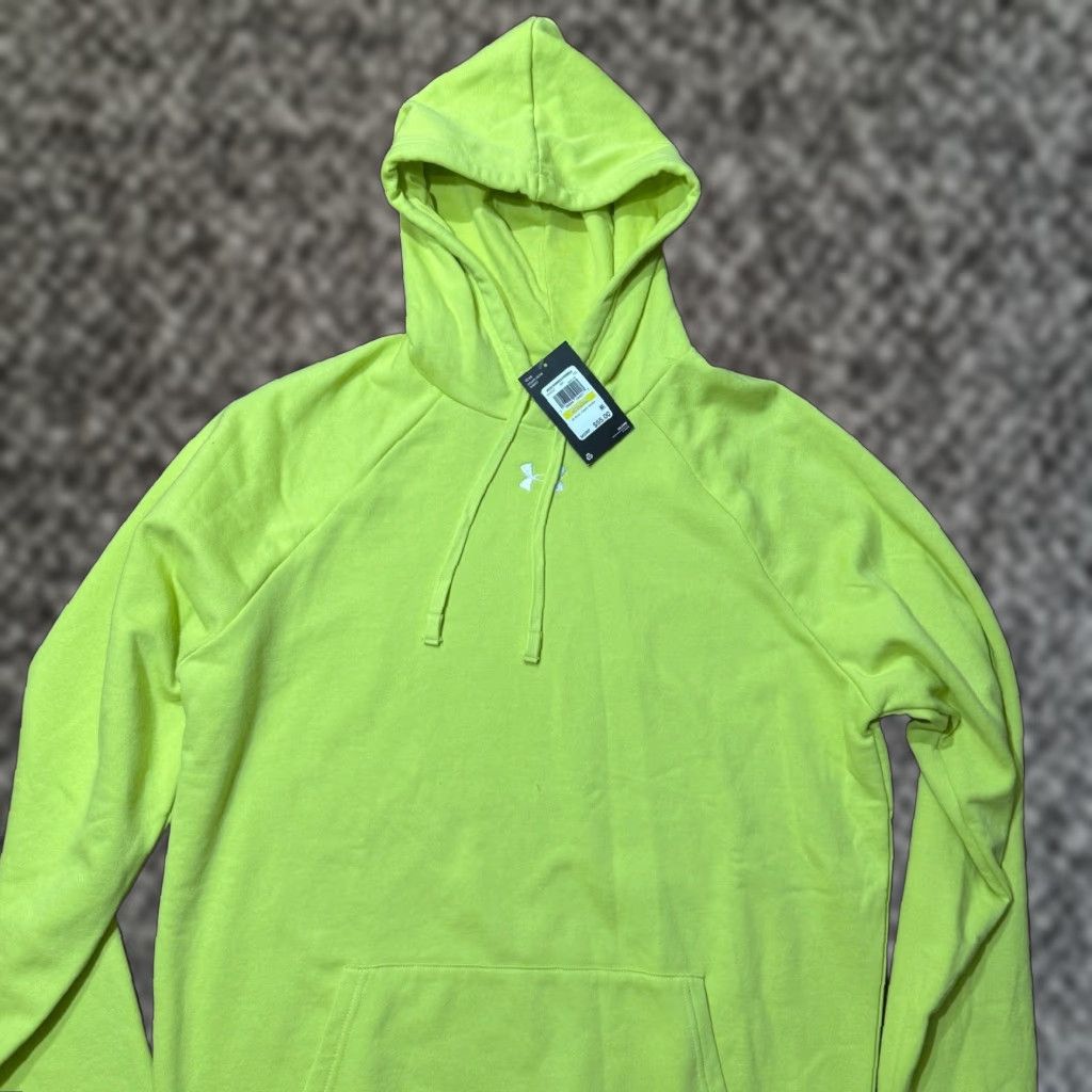 Under Armour Under Armour Sweatshirt Mens Hoodie Pullover Crew Neck Long Sleeve Cotton Knit Solid Yellow M Regular Size US M / EU 48-50 / 2 - 1 Thumbnail