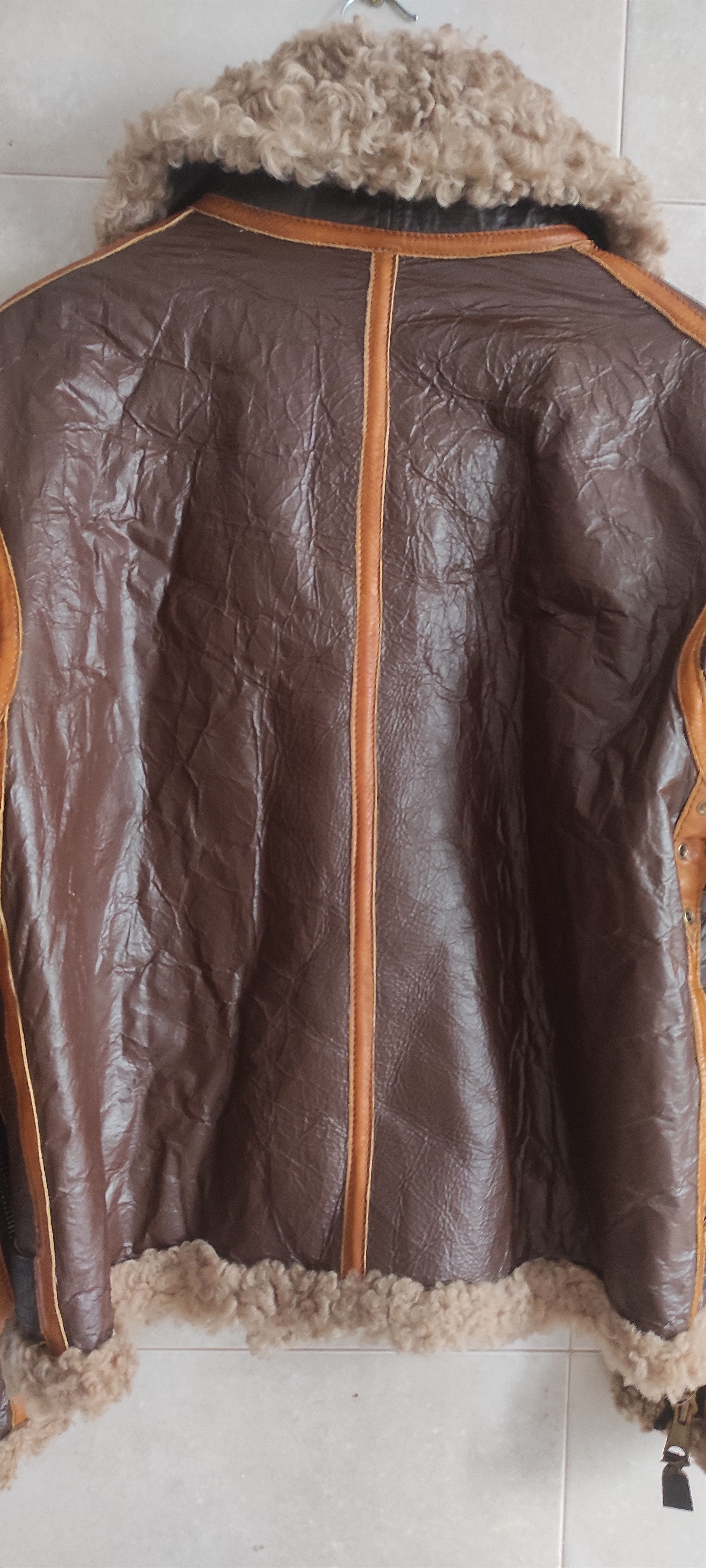 Other Bomber Flying Genuine Sheepskin Leather Fur Jacket Size US L / EU 52-54 / 3 - 15 Thumbnail