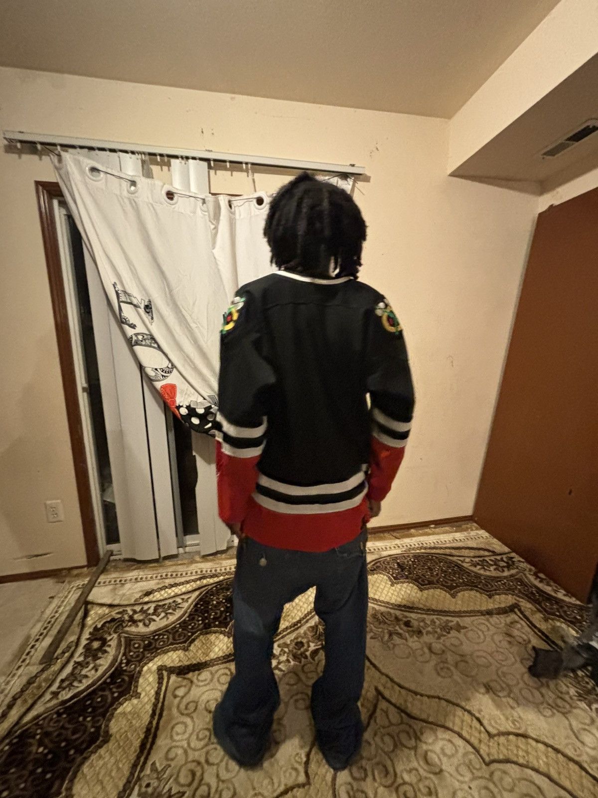 NHL × Starter Black and red Blackhawks jersey Size US L / EU 52-54 / 3 - 4 Thumbnail