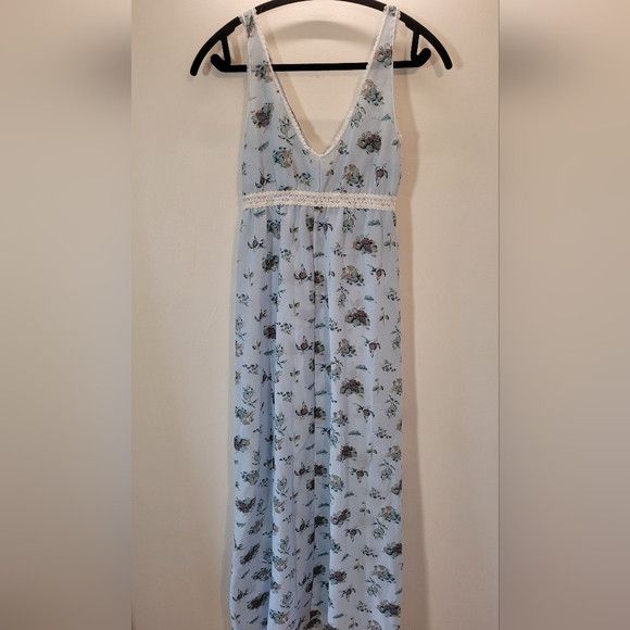 Vintage William Shiha Vintage Baby Blue Floral Print Slip Dress - M Size M / US 6-8 / IT 42-44 - 4 Thumbnail