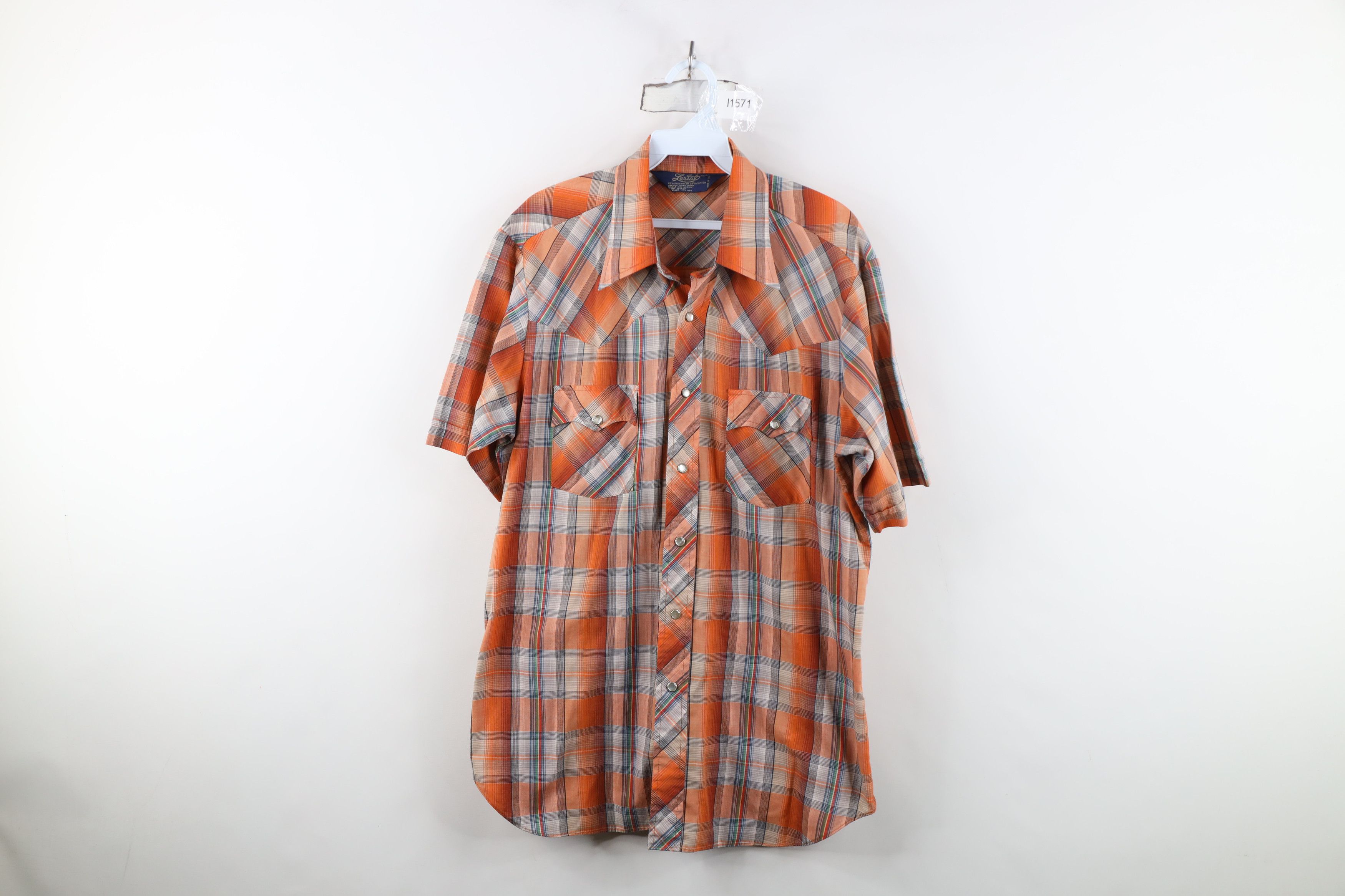 Vintage Vintage 70s Streetwear Rodeo Cowboy Button Shirt Plaid Size US L / EU 52-54 / 3 - 1 Thumbnail