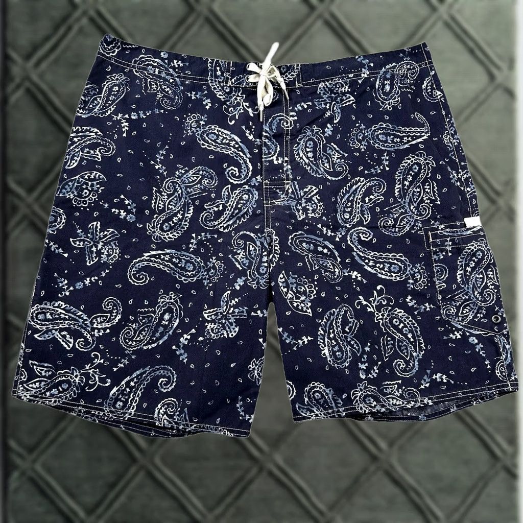 Polo Ralph Lauren Polo Ralph Lauren Mens Board Shorts 36 Navy Blue Paisley 9" Inseam Linerless Size US M / EU 48-50 / 2 - 1 Thumbnail