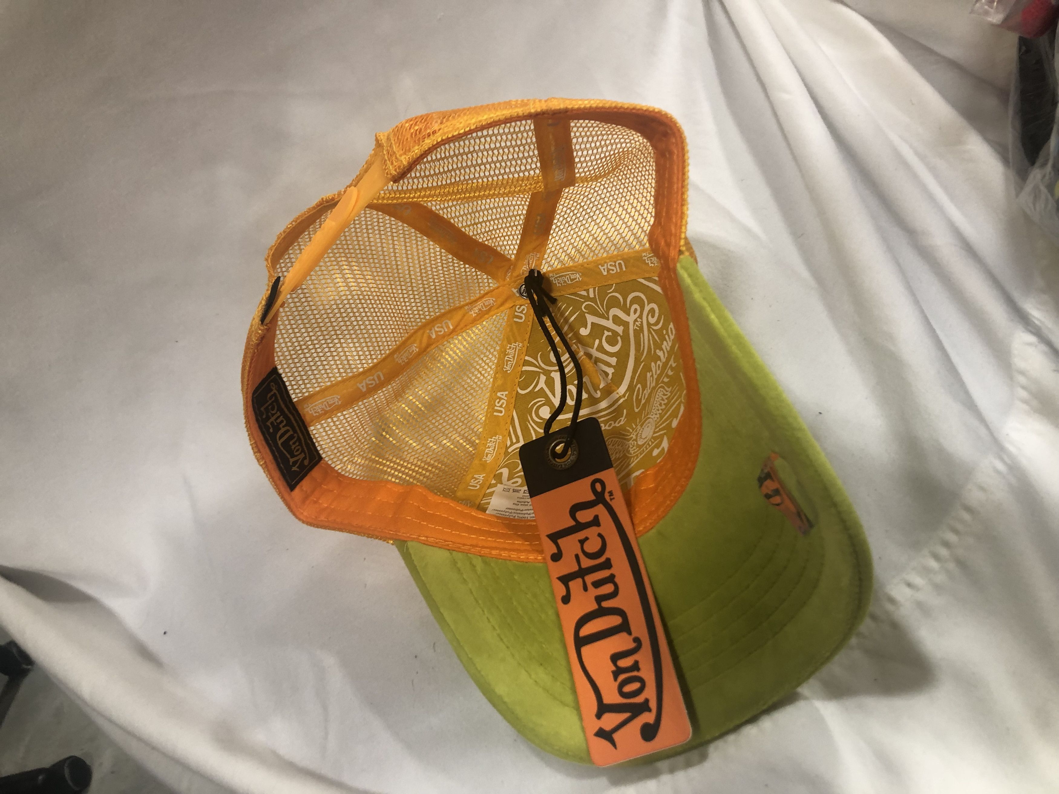 Von Dutch Von Dutch Yellow Green Suede Hat (VH21) Size ONE SIZE - 3 Thumbnail