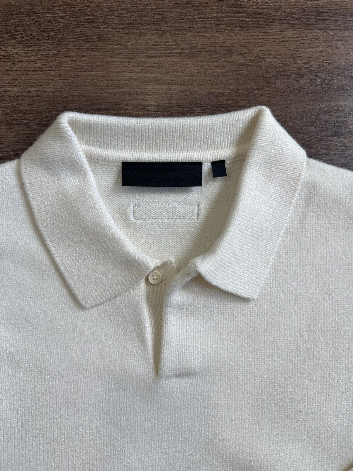 Fear of God Fear of God Essentials Cream Knit Polo Size US M / EU 48-50 / 2 - 2 Thumbnail