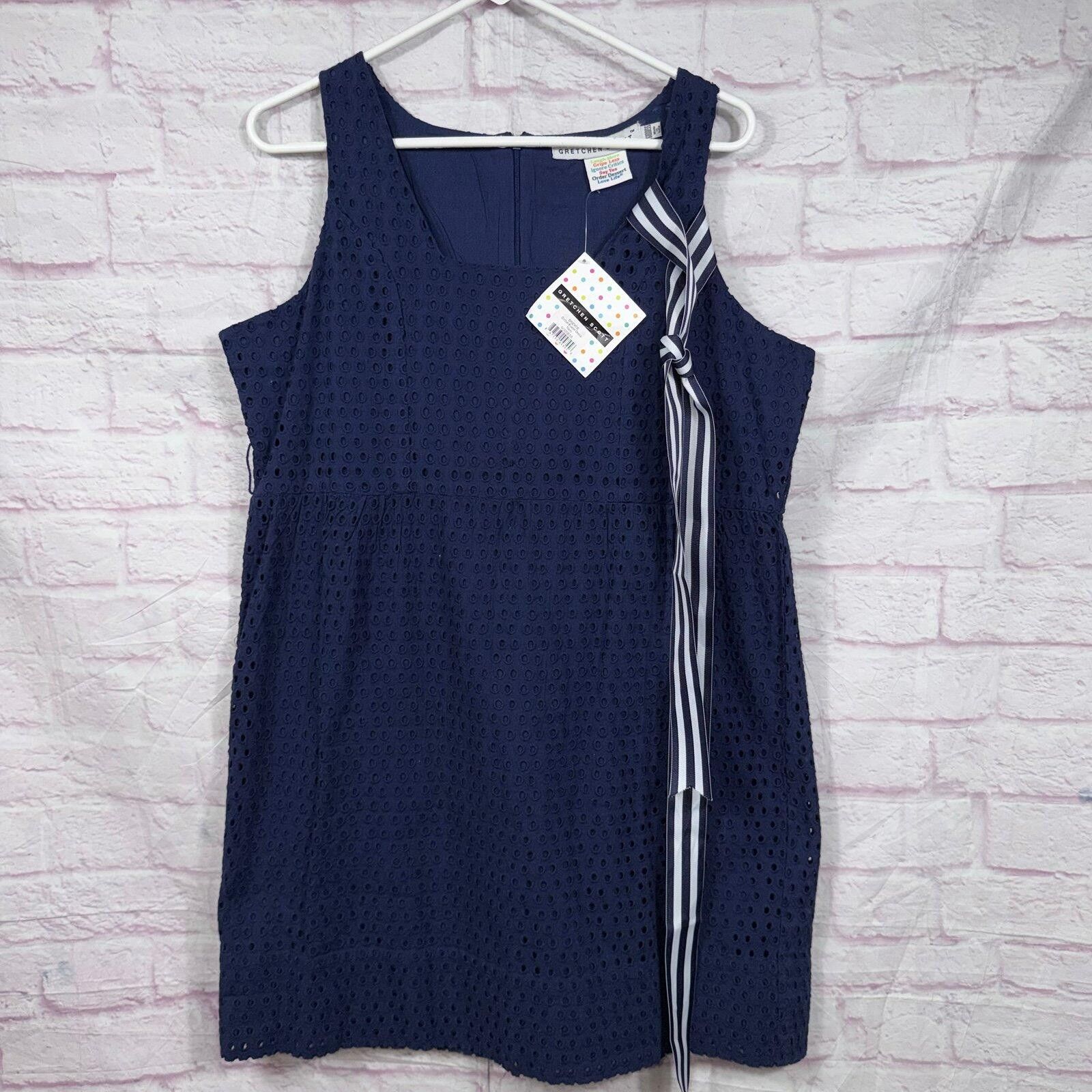 Other Gretchen Scott Navy Eyelet Dress Size Goddess NWT Size ONE SIZE - 1 Thumbnail
