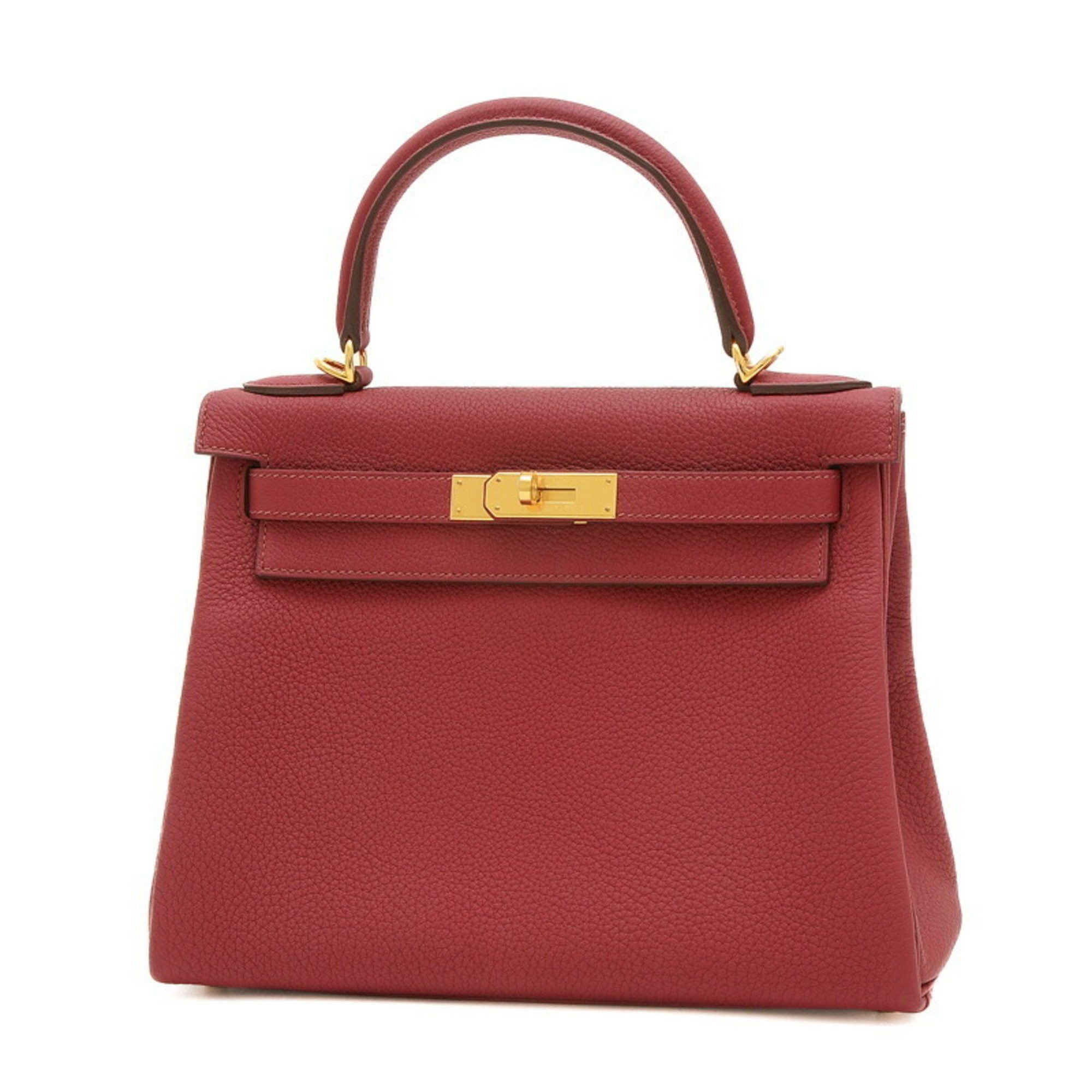 image of Hermes Kelly 28 Handbag in Burgundy, Women's