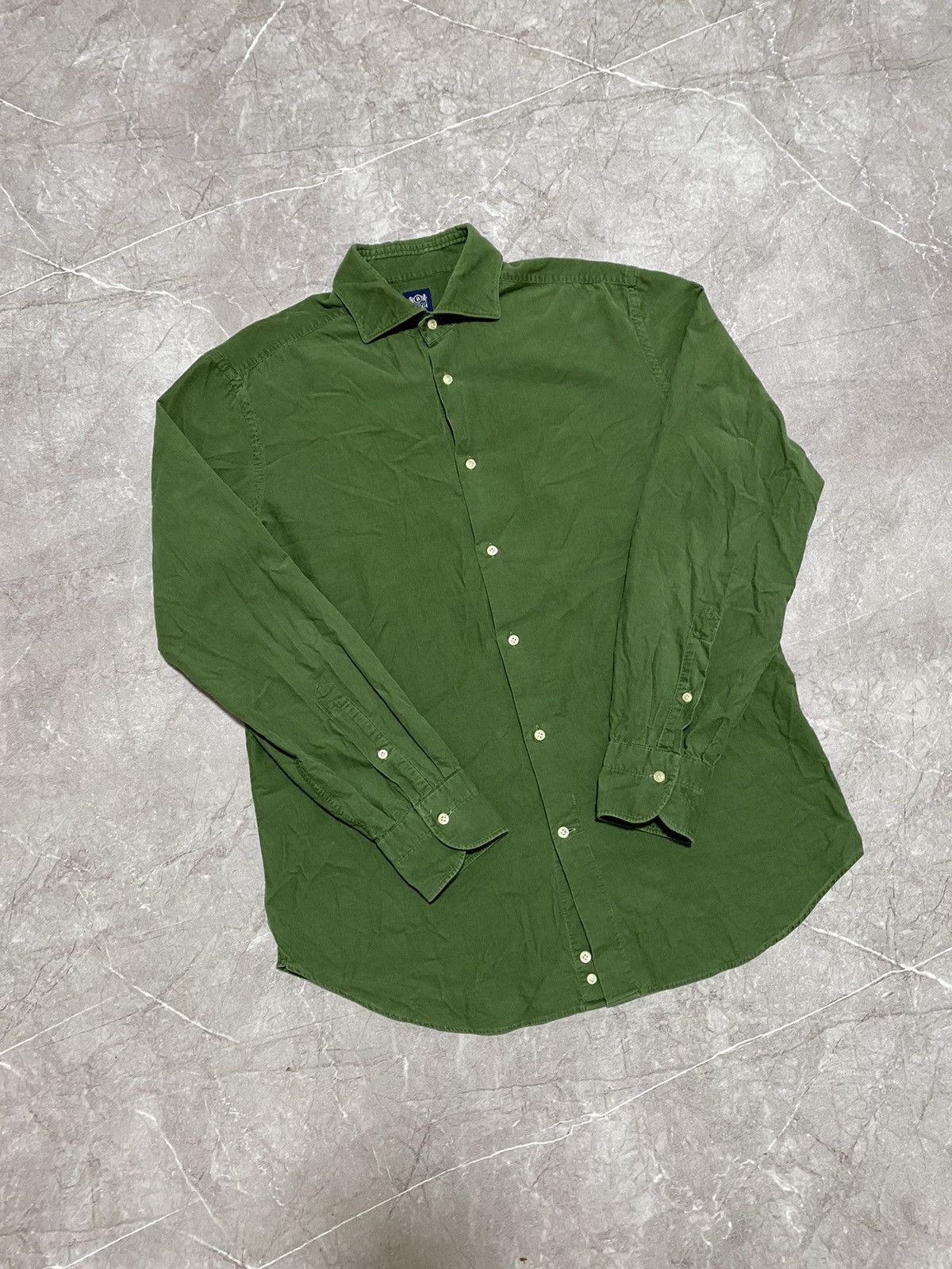 Boggi × Designer Classic Boggi Milano Slim Fit Green Shirt Button Up Y2K Size US L / EU 52-54 / 3 - 2 Thumbnail