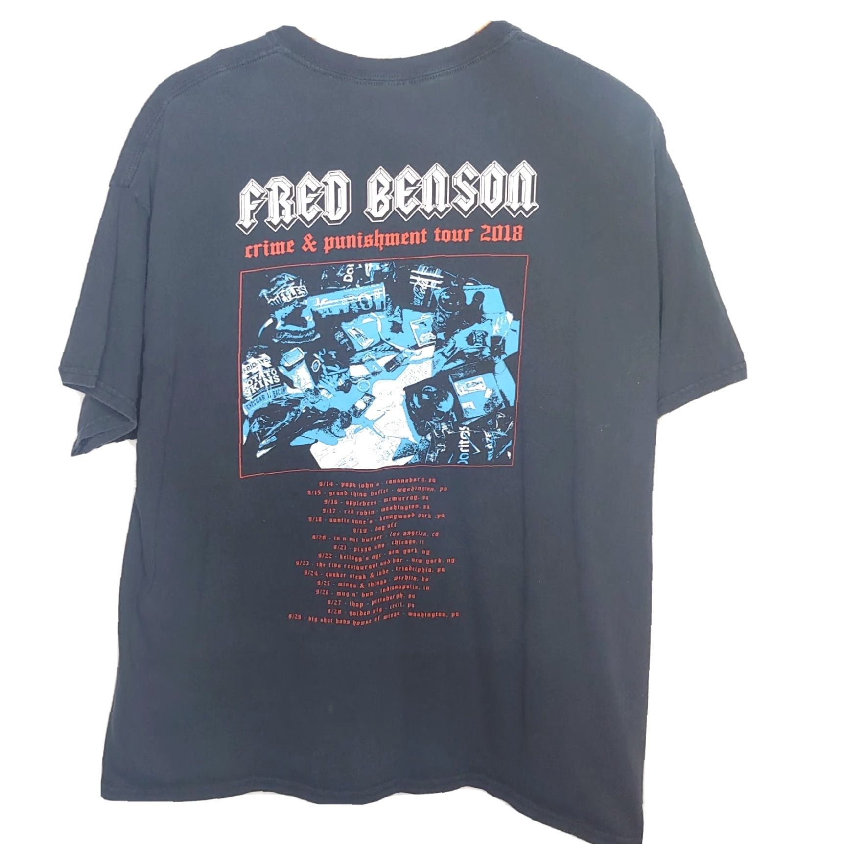 Gildan Frederick Anthony Benson T Shirt 2XL Crime And Punishment Tour 2018 Black Size US XXL / EU 58 / 5 - 4 Thumbnail