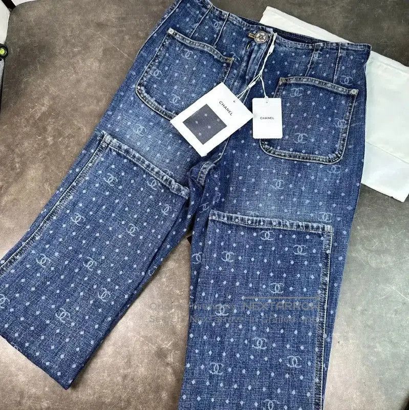 Chanel Chanel Blue Denim Pants for Women . Size 23" - 3 Thumbnail