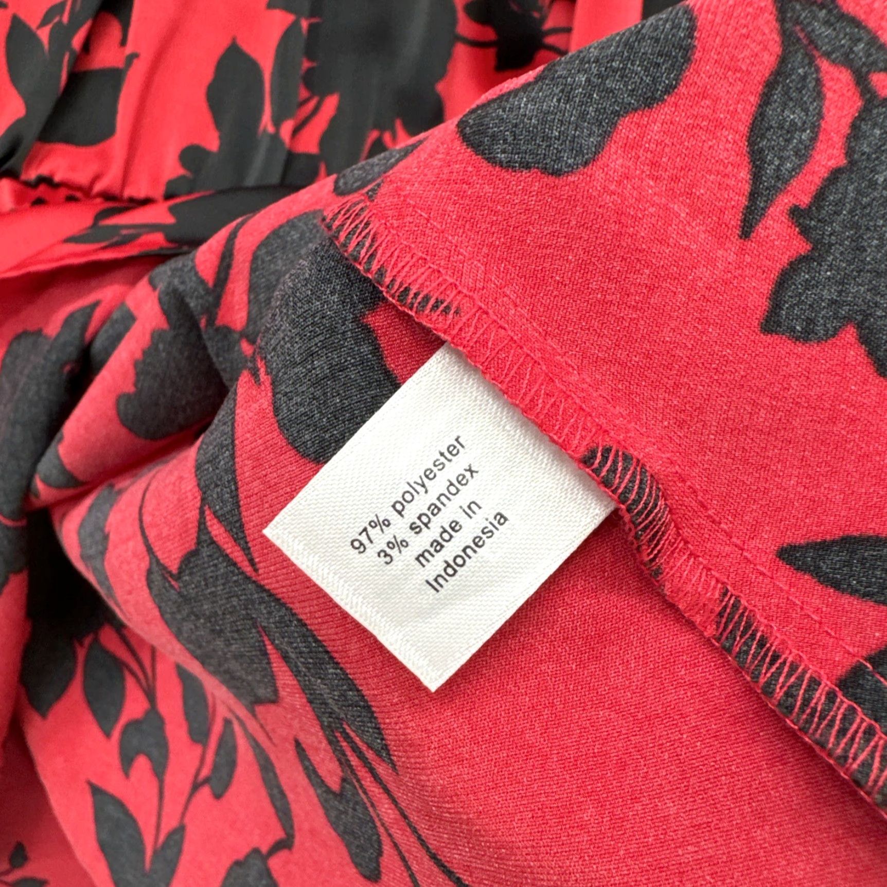 Vintage Lane Bryant Floral Red Long Sleeve Elastic Waist Midi Dress Size 18 NEW Size XXL / US 16-18 / IT 52-54 - 4 Thumbnail