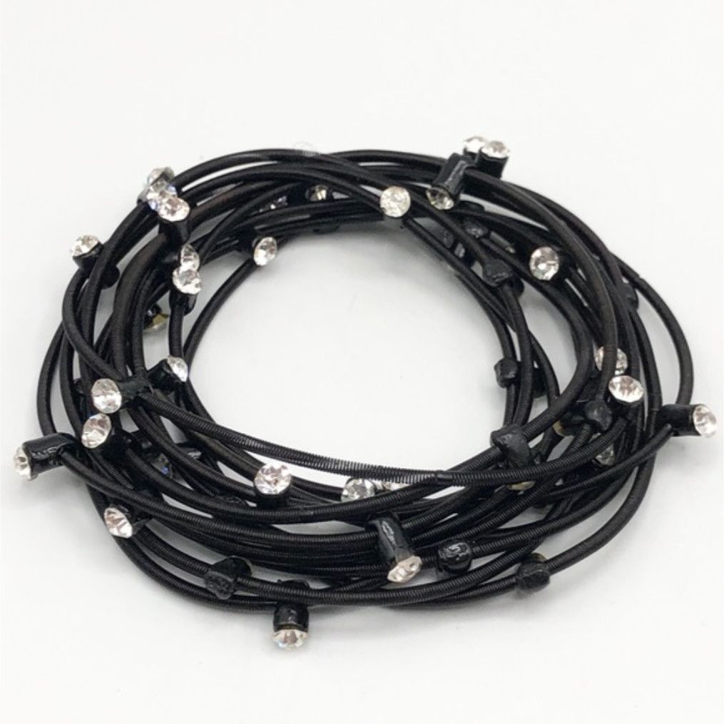 Other Bee Charming Sugar NY Piano Wire Black Rhinestone Bracelet Size ONE SIZE - 3 Thumbnail