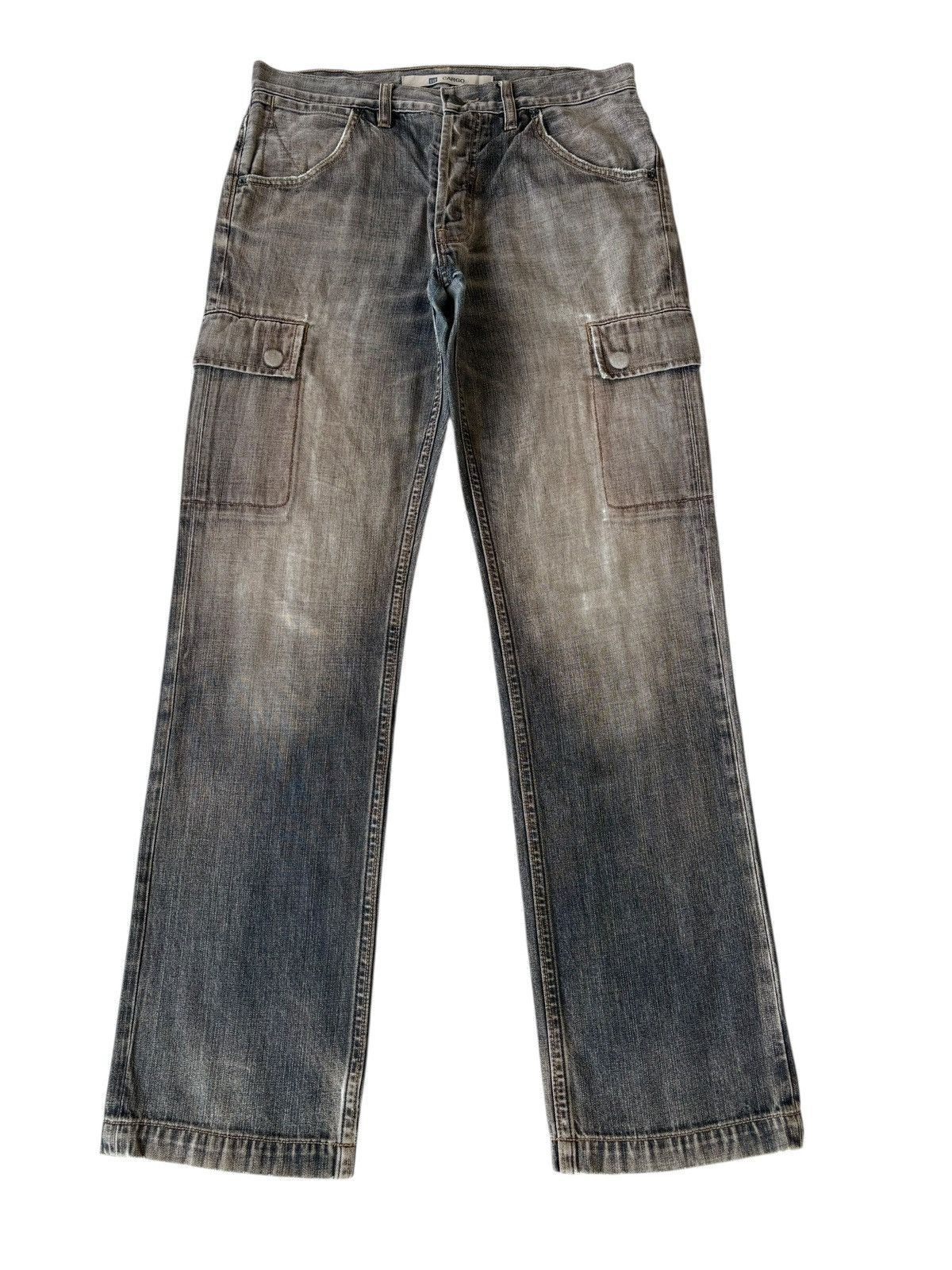 Kapital RARE💥GAP CARGO FADED WASHED DENIM CARGO JEANS WORKWEAR Size US 32 / EU 48 - 1 Thumbnail