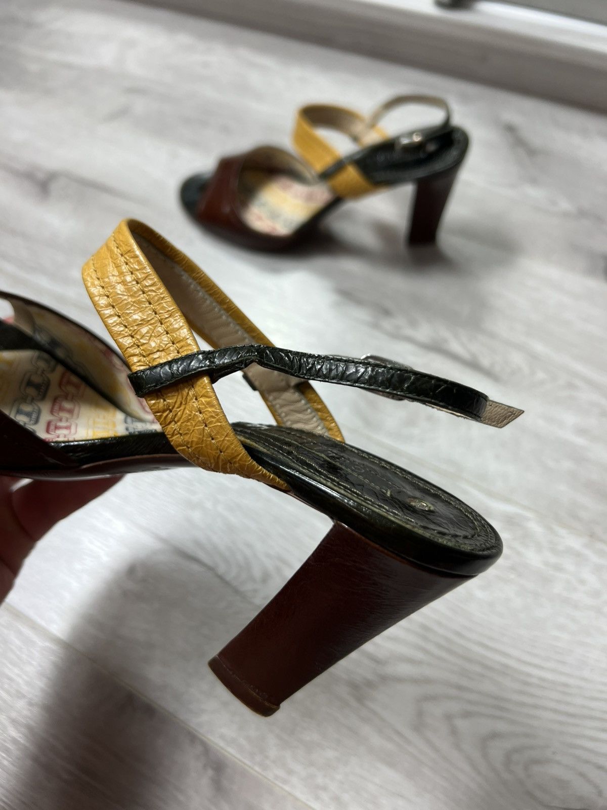 Celine Celine Multicolor Leather Slingback Open Toe Sandals Size 39 Size US 9 / IT 39 - 10 Thumbnail