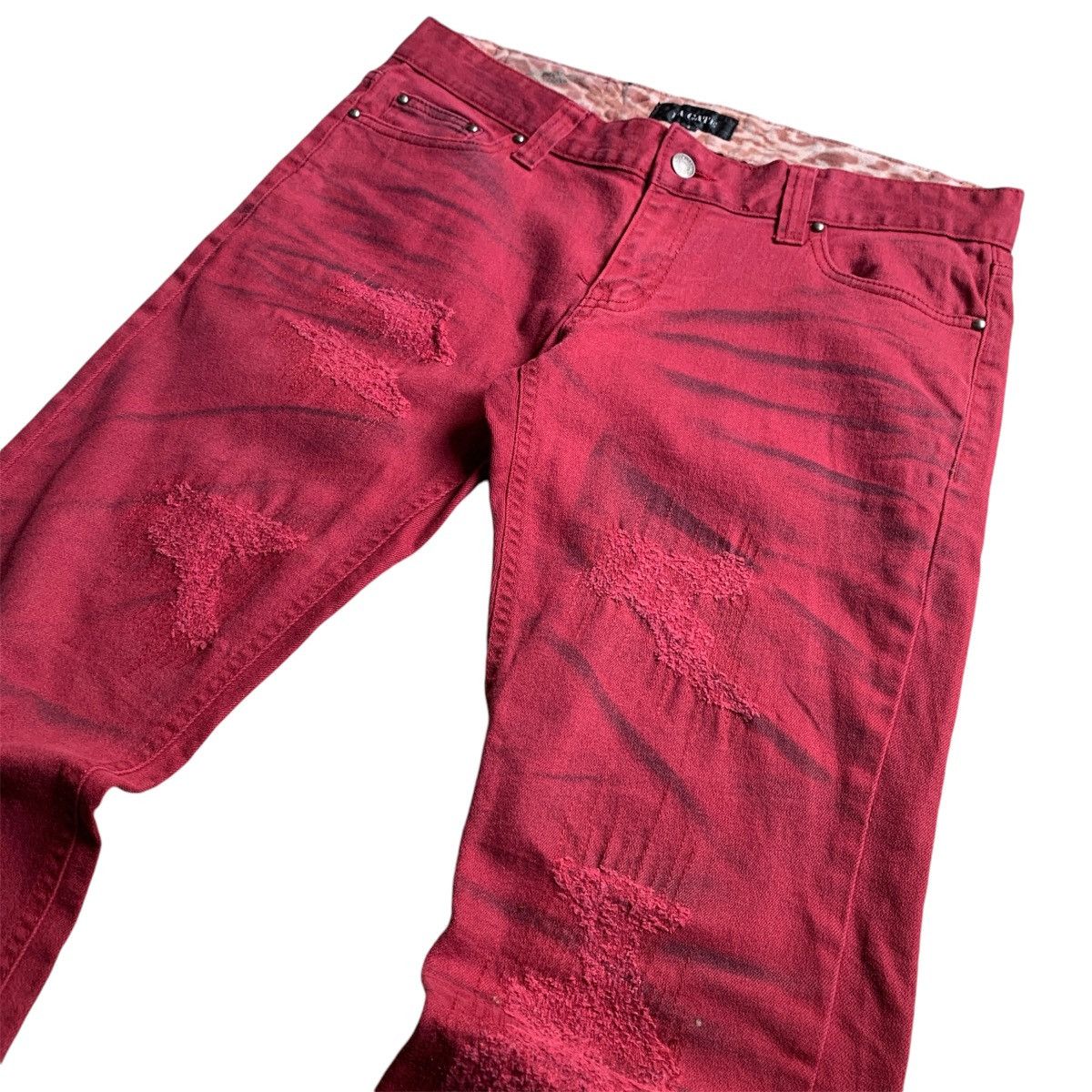Japanese Brand LA Gate Painted Flare Japanese Jeans Size 34" / US 12 / IT 48 - 5 Thumbnail