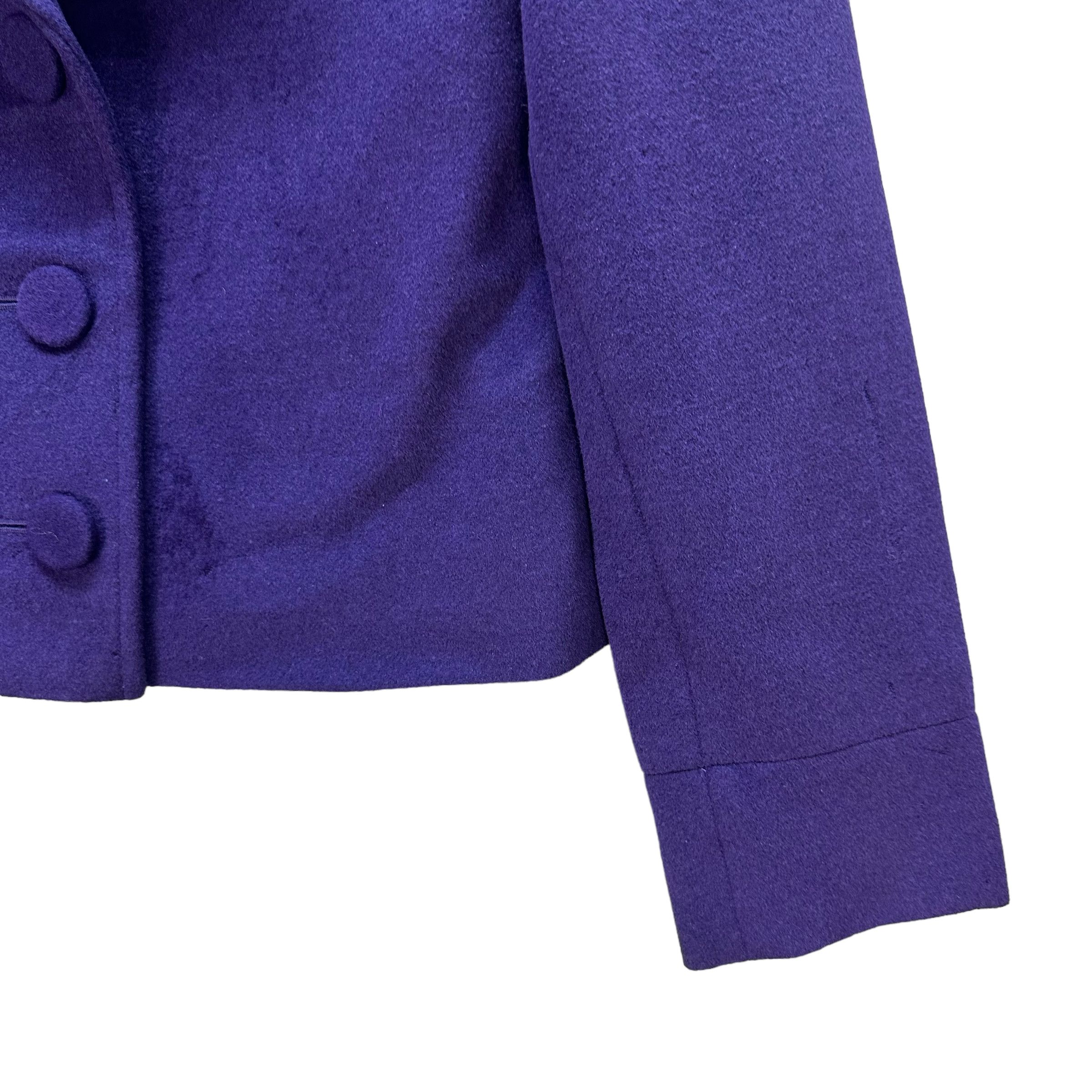 agnes b. AGNES B PARIS PURPLE WOOL CROPPED JACKET #7584-155 Size S / US 4 / IT 40 - 5 Thumbnail