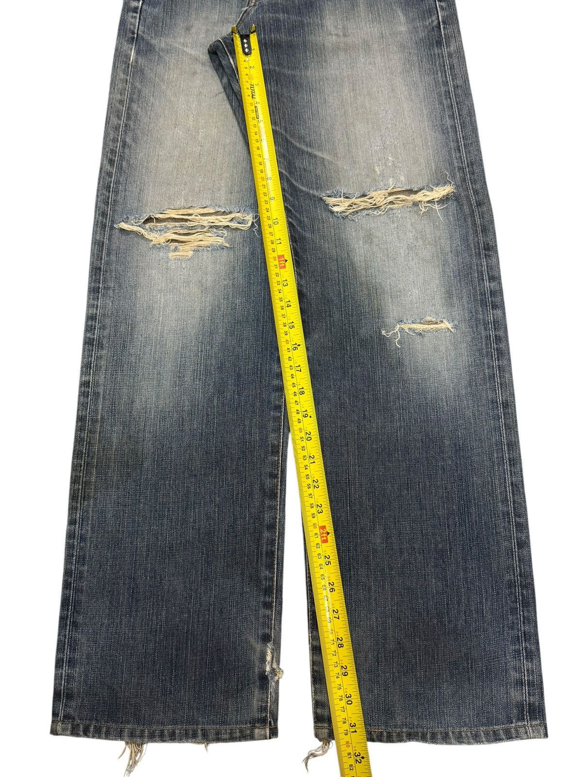 Edwin Vintage 90s Edwin 503 Faded Wash Distressed Wide Leg Baggy Size US 28 / EU 44 - 11 Thumbnail