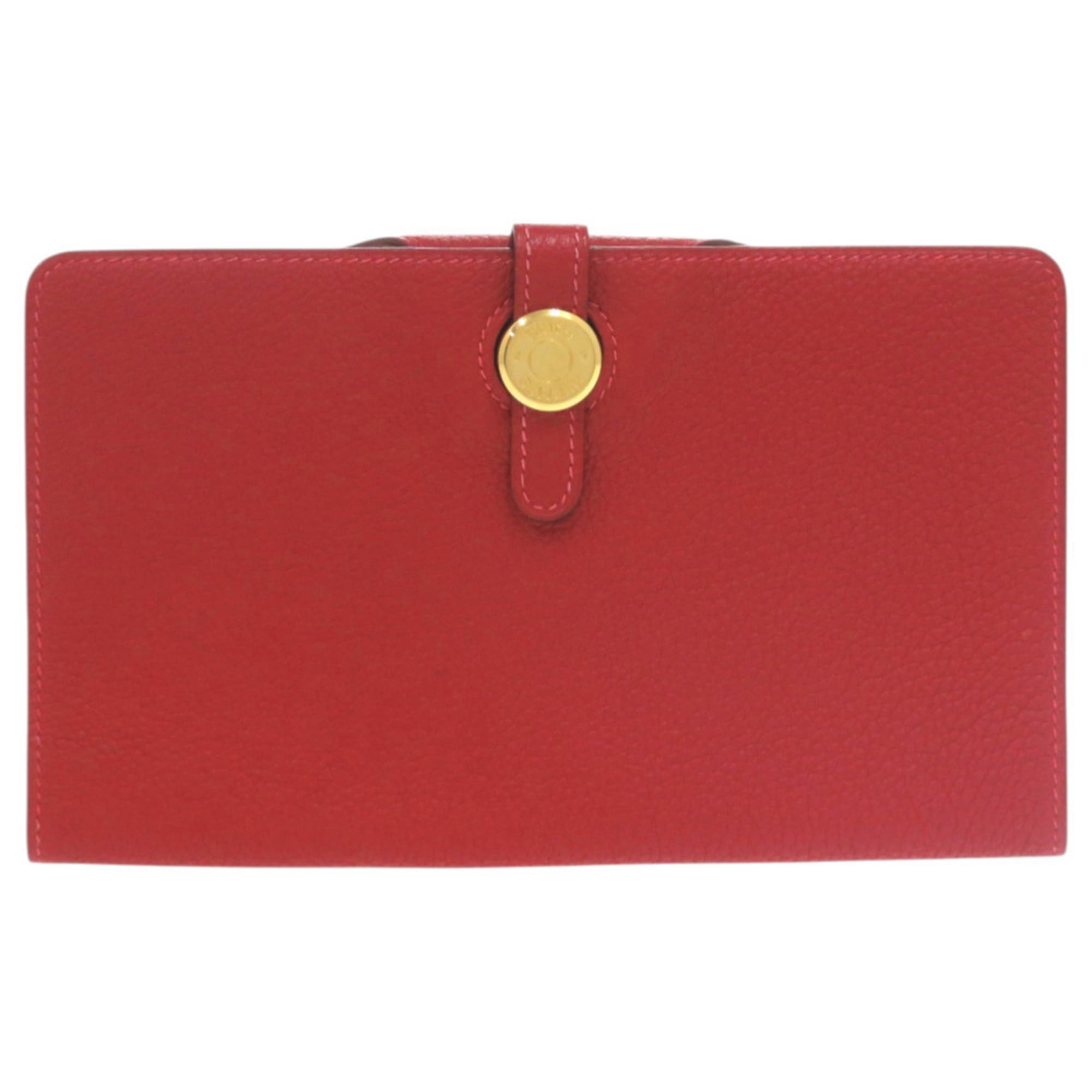 Hermes Excellent condition Hermes Dogon MM Togo red long wallet 0026 Size ONE SIZE - 1 Thumbnail