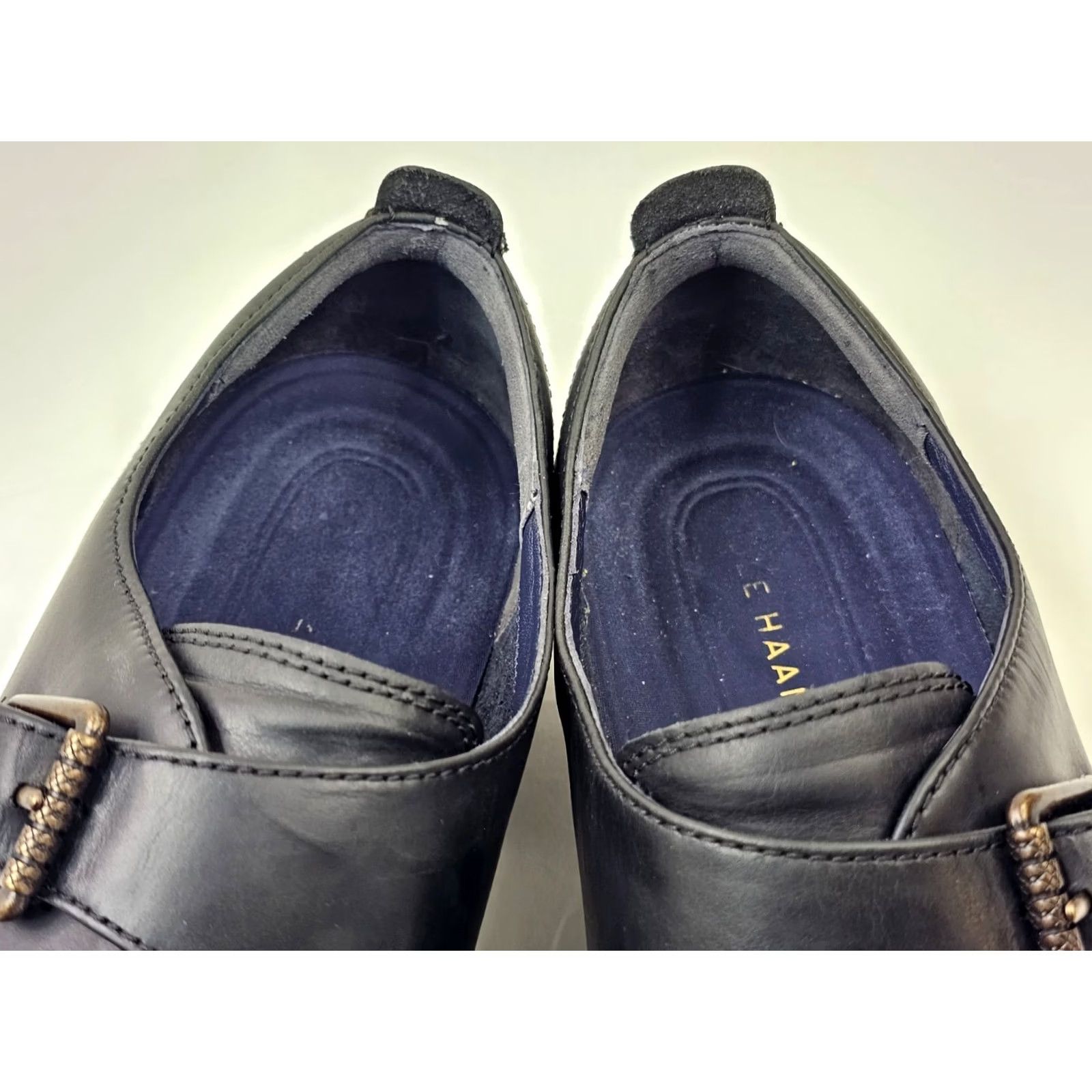 Cole Haan Cole Haan Grand OS Monk Strap Oxford Loafer Men 12 Black Leather C26115 Dress Shoe - Vintage? No Size US 12 / EU 45 - 4 Thumbnail