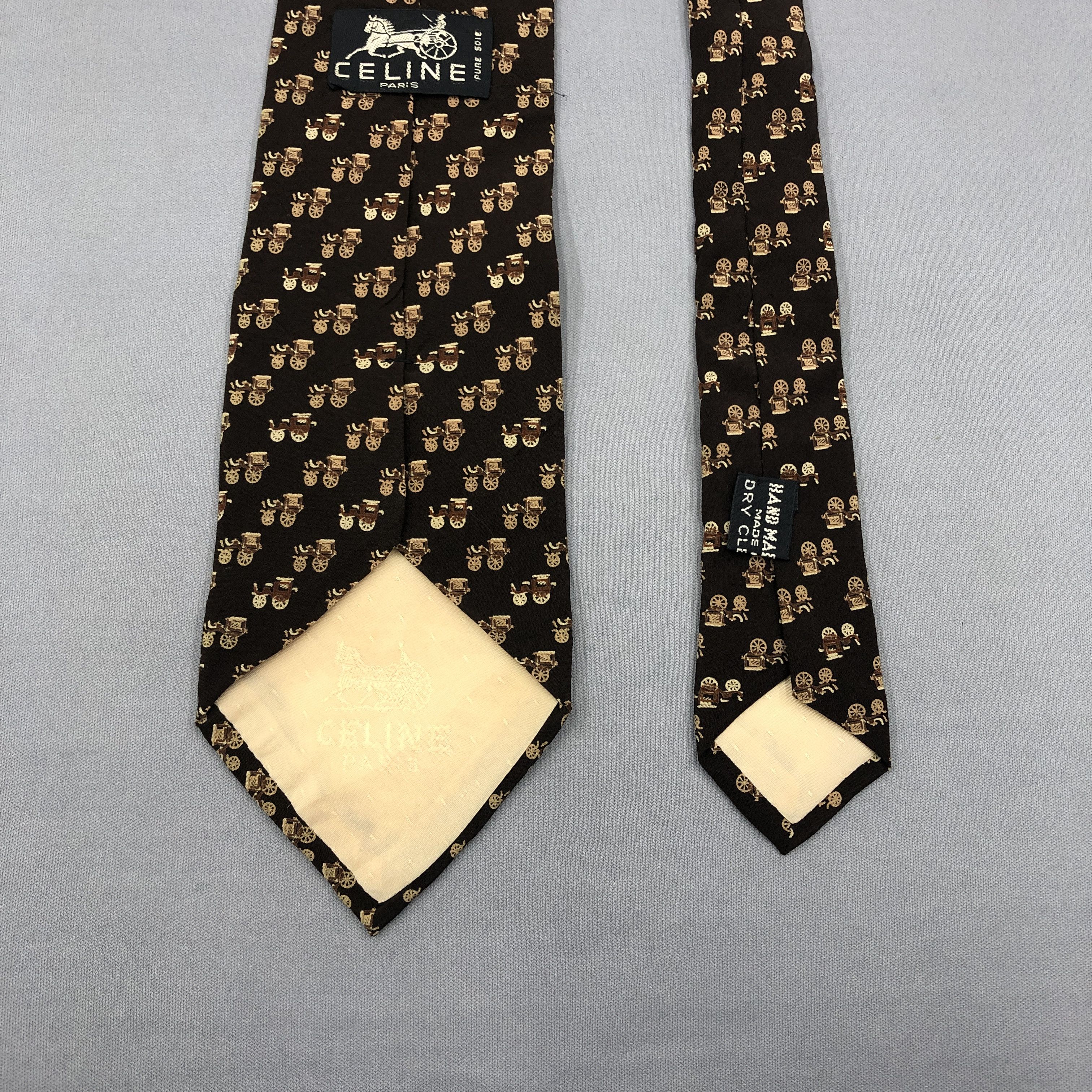 Celine Vintage Celine SILK Necktie Cravate Pure Silk Neck Tie Size ONE SIZE - 4 Thumbnail