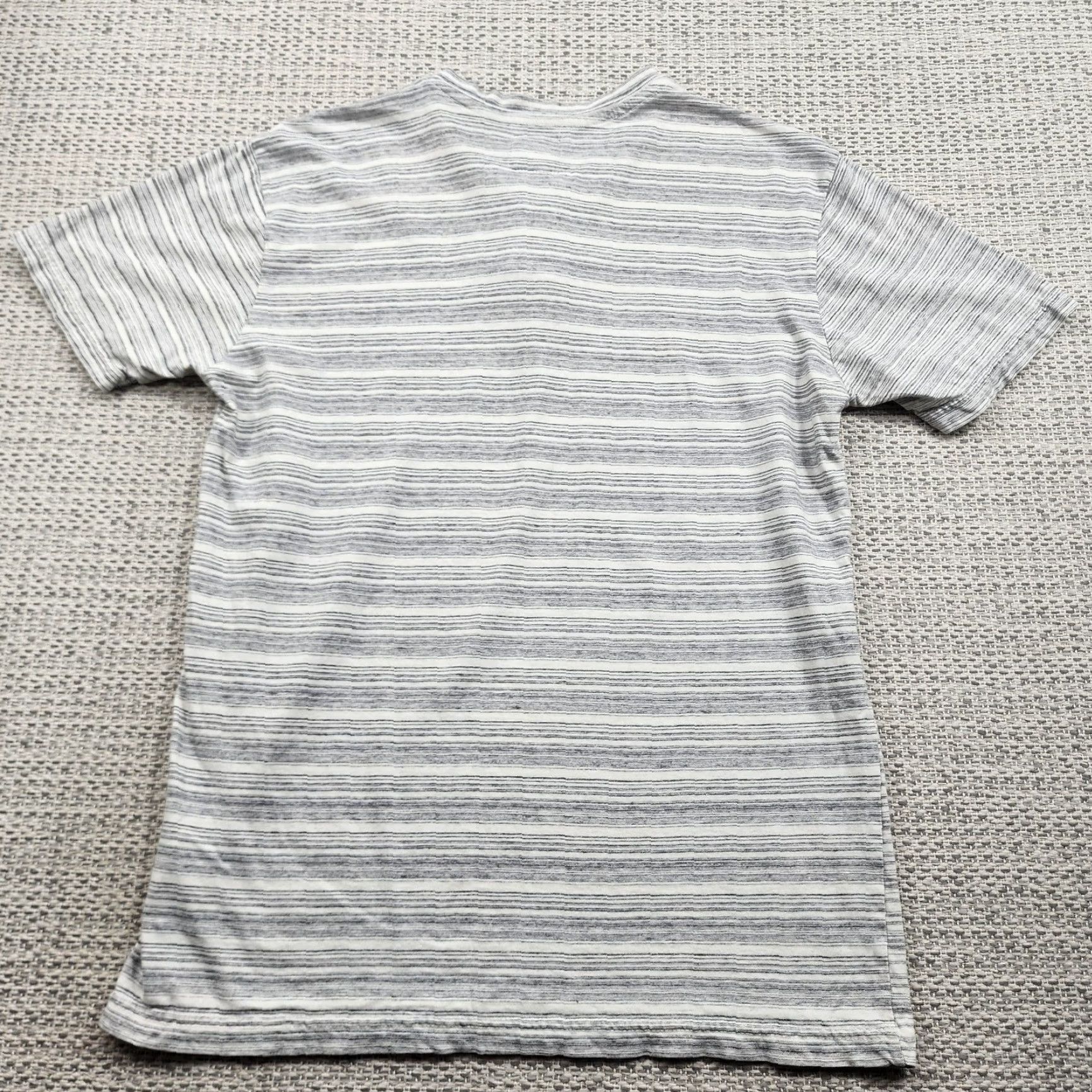RVCA RVCA Shirt Mens Small Gray White Striped Lightweight Henley Short Sleeve Soft Size US S / EU 44-46 / 1 - 2 Thumbnail