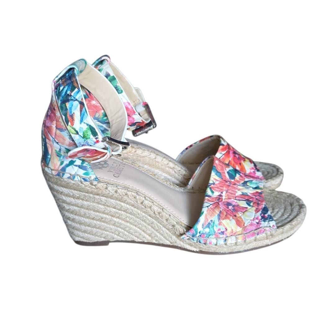 Vince Camuto Vince Camuto Women's Size 7 Pink Floral Leera Espadrille Wed Size US 7 / IT 37 - 4 Thumbnail