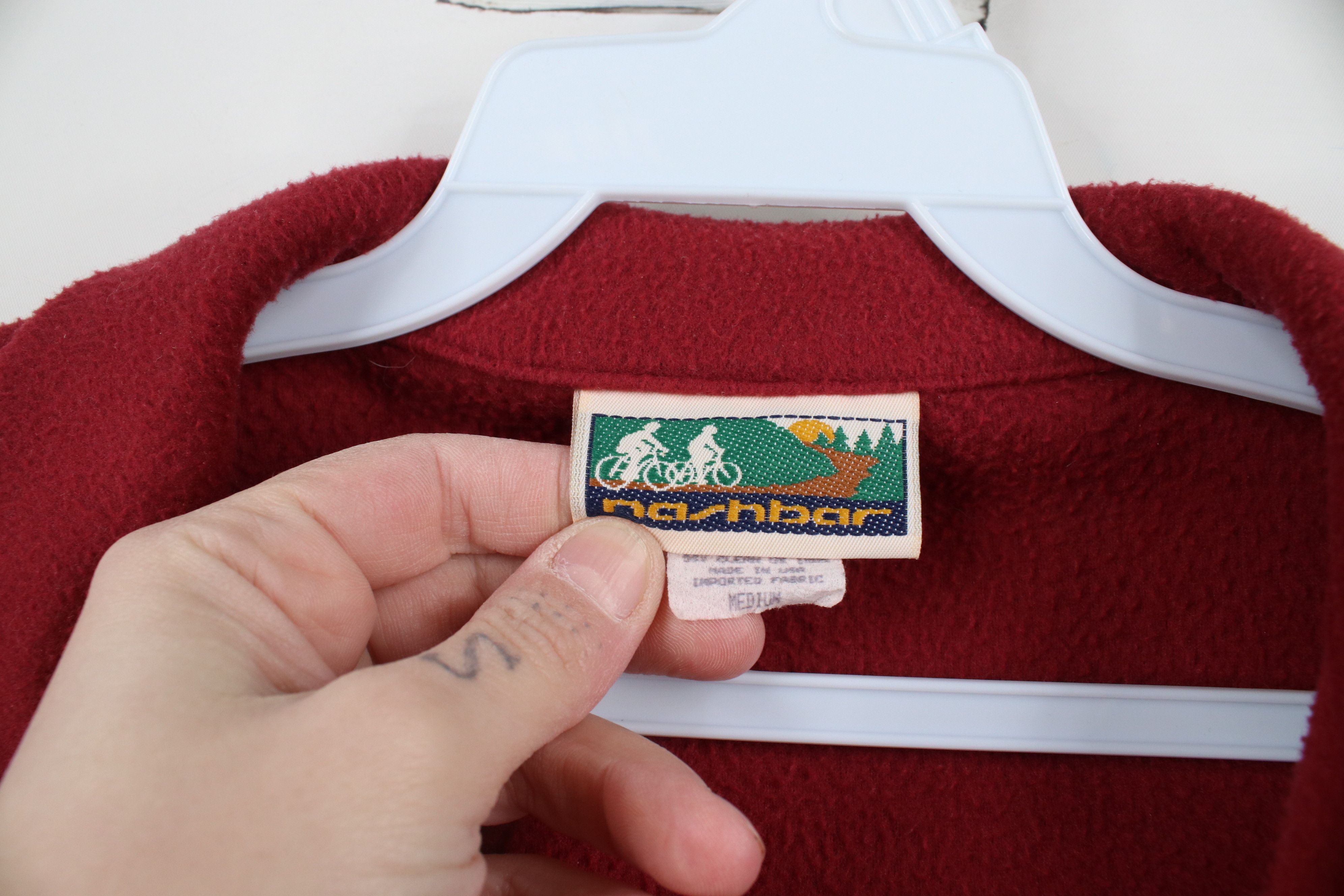 Vintage Vintage 80s 90s Nashbar Cycling Fleece Sweater Red USA Size US M / EU 48-50 / 2 - 4 Thumbnail