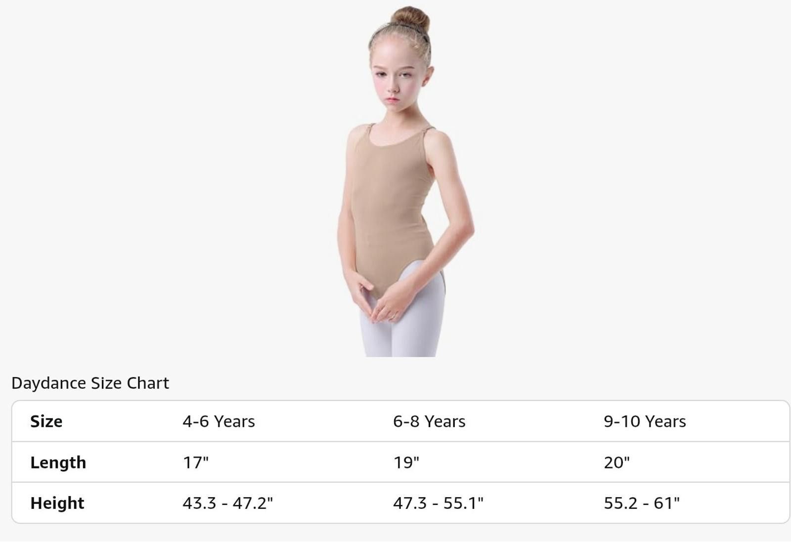 Other Kids Tan Ballet Leotard 4-6Y Adjustable Straps Gymnastics Size ONE SIZE - 7 Thumbnail