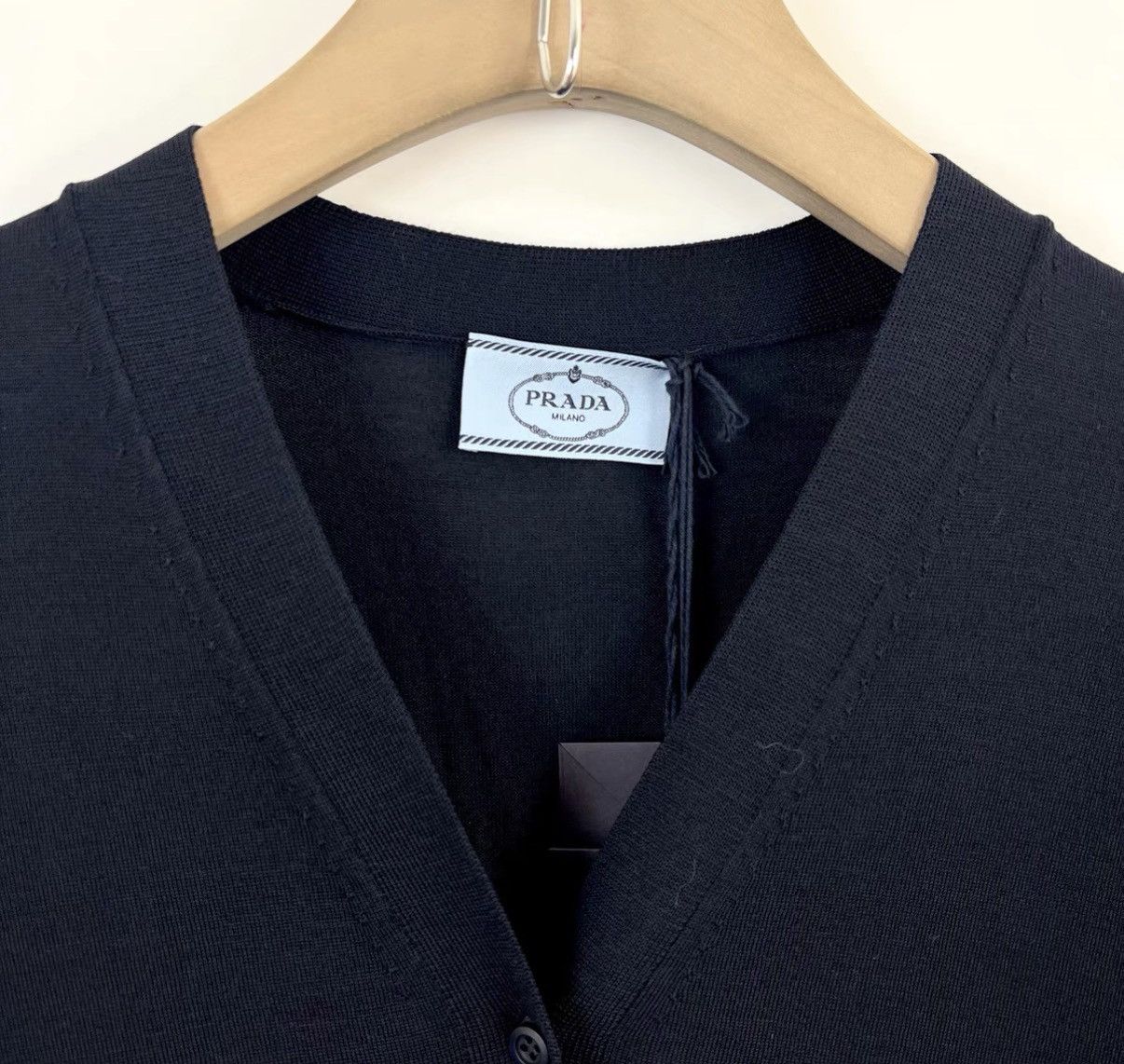 Prada PRADA Navy Blue Thin Knit Cardigan K12 Size US XS / EU 42 / 0 - 3 Thumbnail