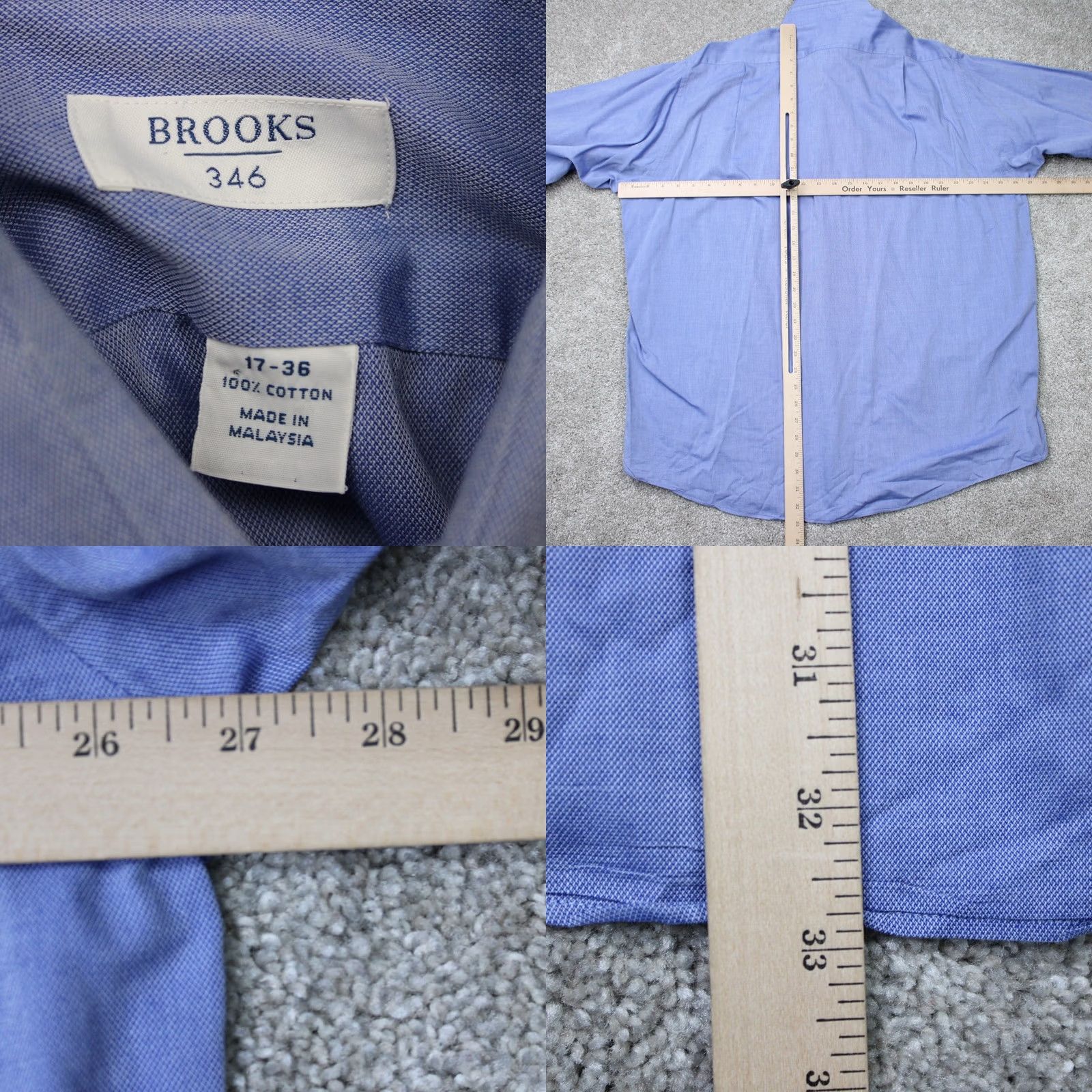 Brooks Brothers Brooks Brothers 346 Shirt Mens 17 Blue 100% Cotton Long Sleeve Button Up Dress Shirt Size US XL / EU 56 / 4 - 8 Thumbnail