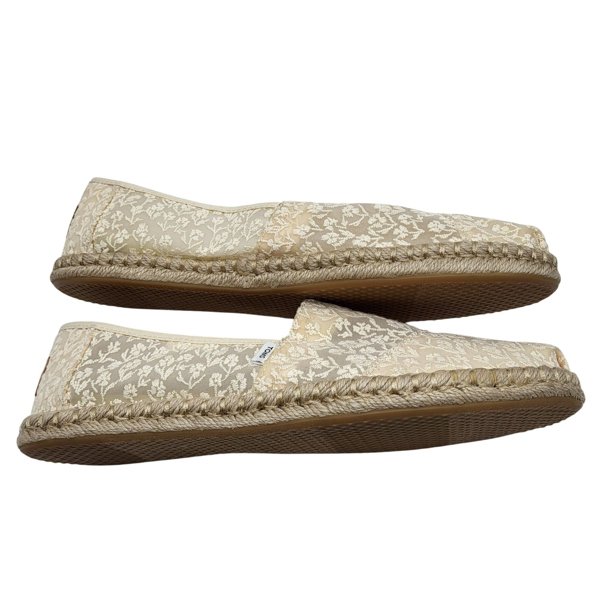 Toms Toms Alpargata Rope Posey Lace Espadrille Flats Cream Slip-O Size US 9 / IT 39 - 2 Thumbnail