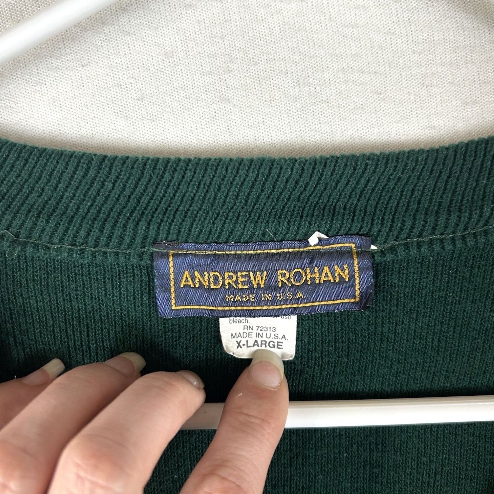 Vintage VINTAGE Andrew Rohan Green Bay Packers V-neck Sweater Mens XL Green USA Football Pullover Knit Logo Solid Size US XL / EU 56 / 4 - 3 Thumbnail
