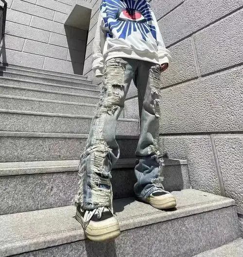 Japanese Brand × Jean High Street Distressed Tassel Washed Distressed Jeans Size US 32 / EU 48 - 1 Thumbnail