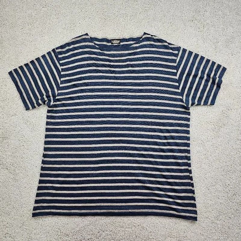 Other Black Sign Warrented Men 100% Linen Stripe Shirt 42 US Large Size US L / EU 52-54 / 3 - 1 Thumbnail