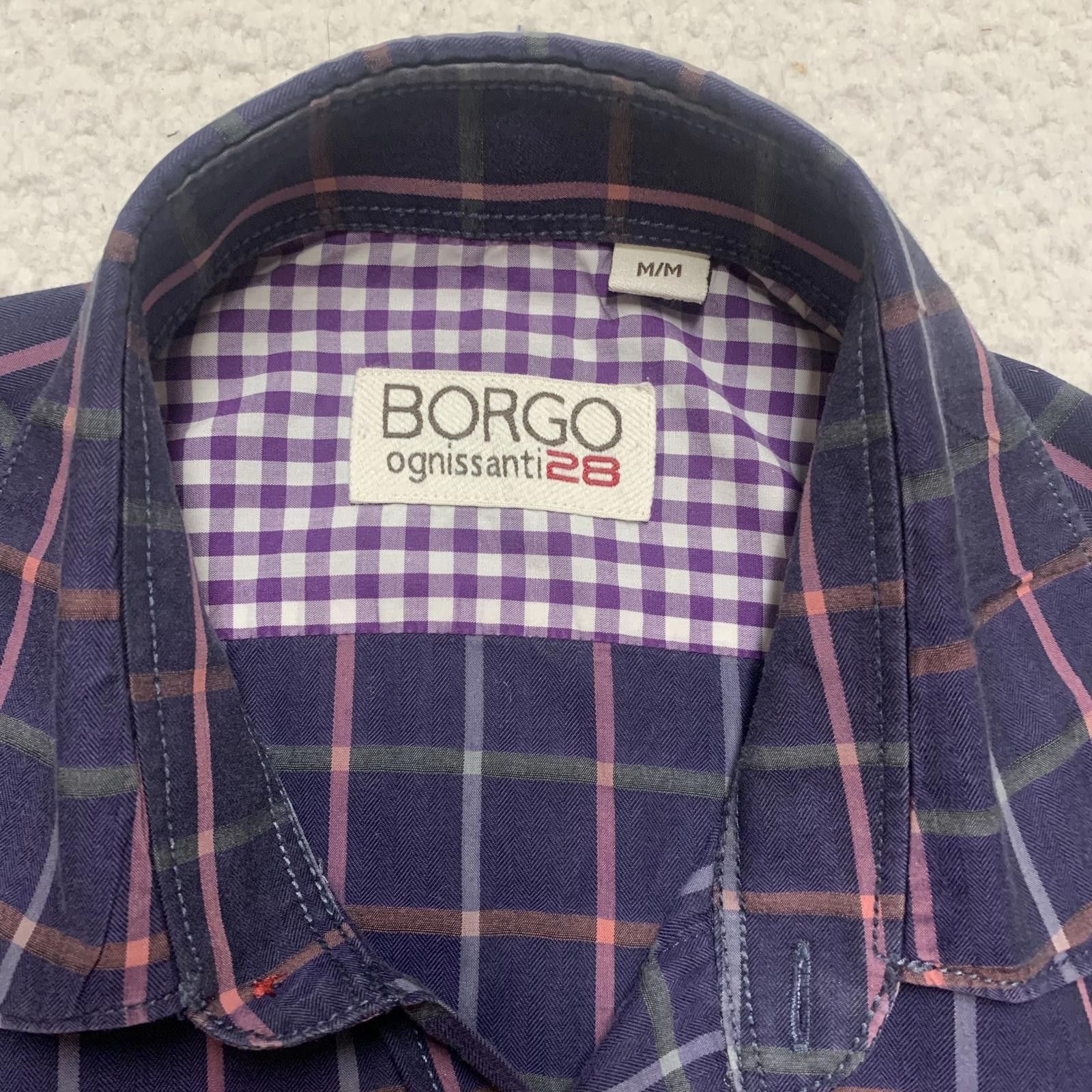 Other Borgo Ognissanti 28 Men's M Blue Plaid Button Shirt Size 38R - 4 Thumbnail