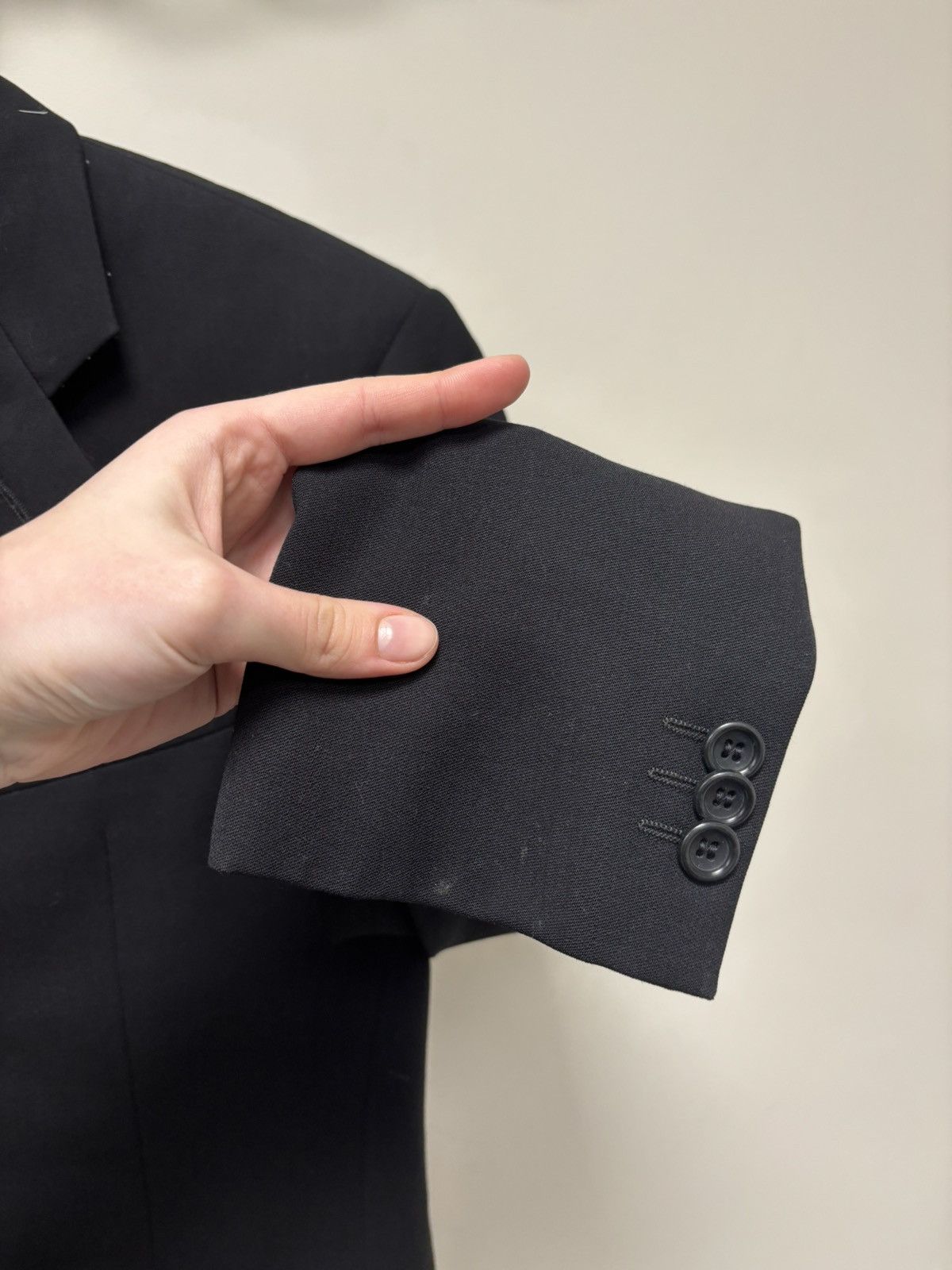 Armani Collezioni Armani Collezioni Men’s Black Wool Blazer Jacket Sport Coat Size 36R - 18 Thumbnail