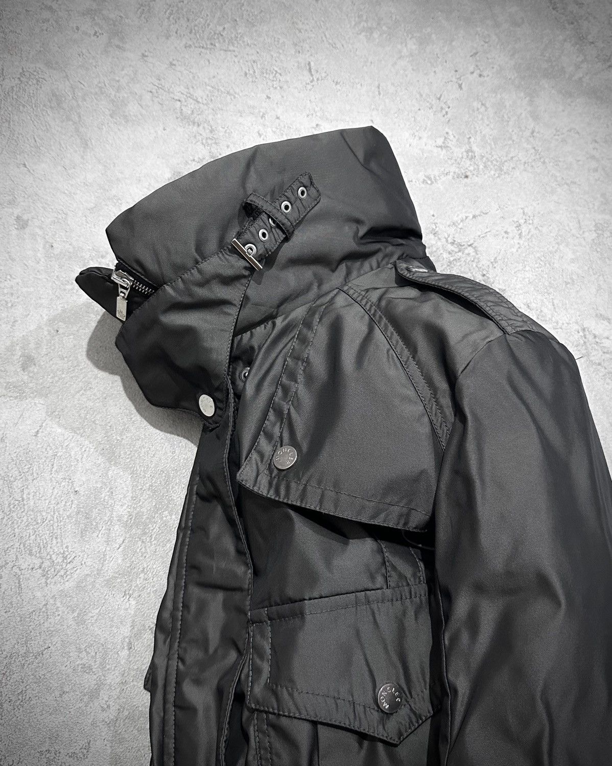 Moncler Moncler Biker Down Jacket Dark Gray Size S / US 4 / IT 40 - 5 Thumbnail