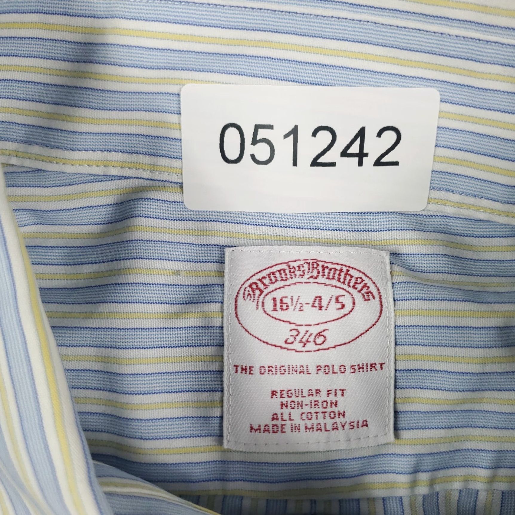 Brooks Brothers Brooks Brothers Shirt Mens 16.5 Blue Striped Dress Button Up Long Sleeve Size 42R - 6 Thumbnail