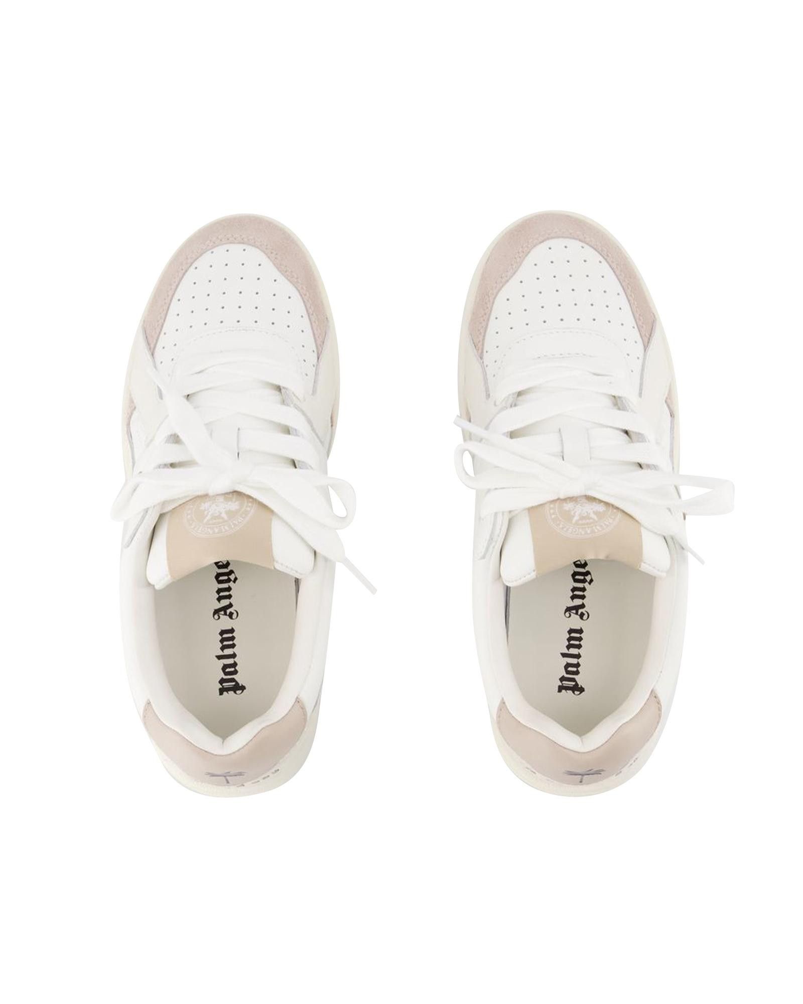 image of Palm Angels Beige Leather Sneakers With Top Laces, Women's (Size 5)