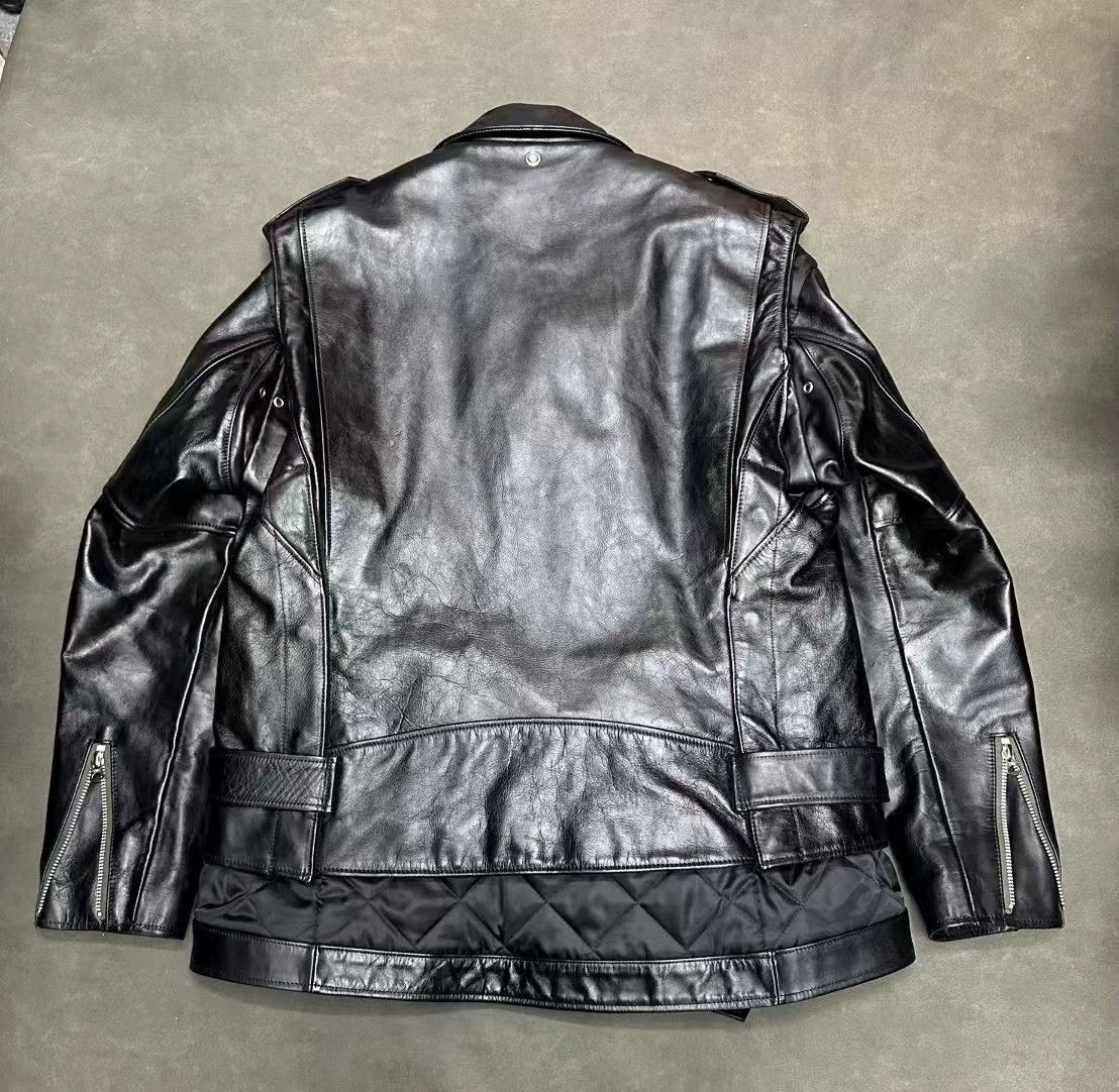 Sacai Sacai x MADSAKI x Schott Cowhide Quilted Biker Zip-up Leathe Size US M / EU 48-50 / 2 - 2 Thumbnail