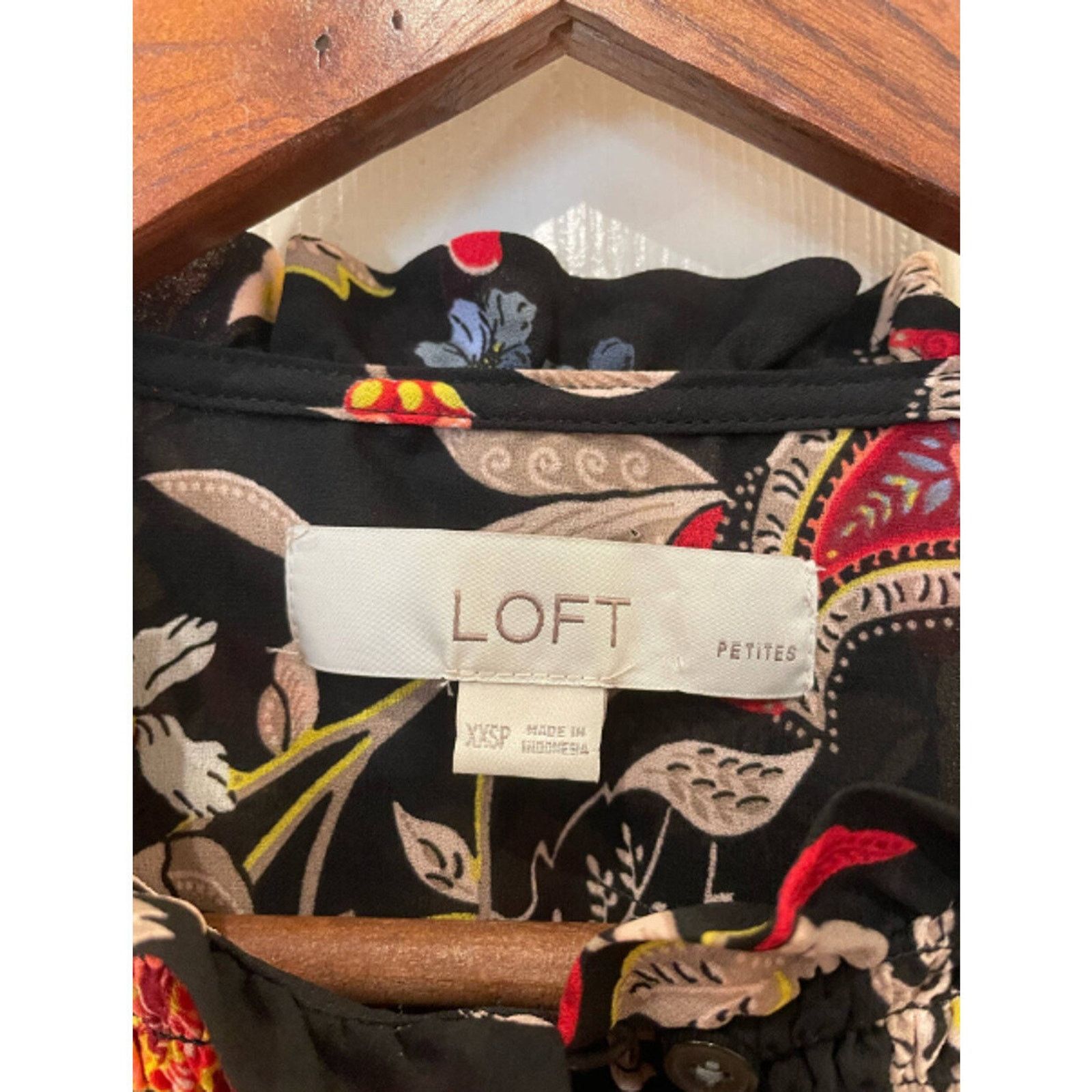 &Daughter LOFT Black Floral Semi SmockedNeck Long test notforsale copy Size XXS / US 00 / IT 34 - 3 Thumbnail
