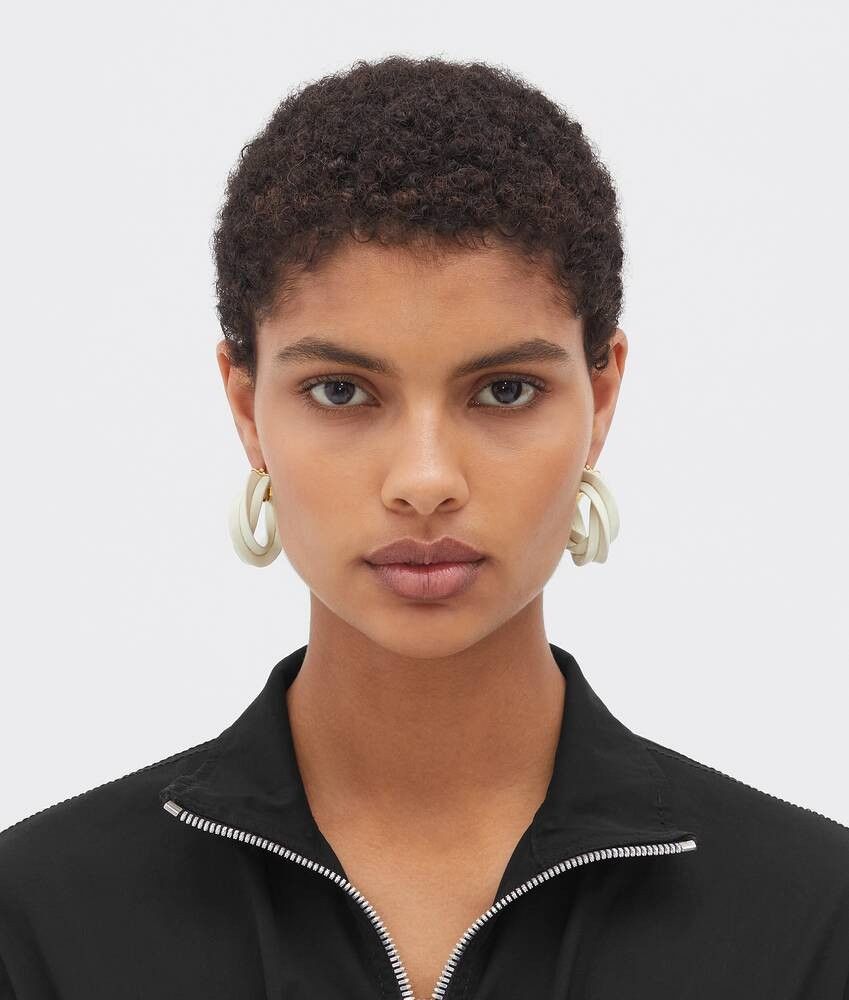 Bottega Veneta o1n1vont0425 Size: OS / Twist Earrings in Ivory Size ONE SIZE - 2 Thumbnail