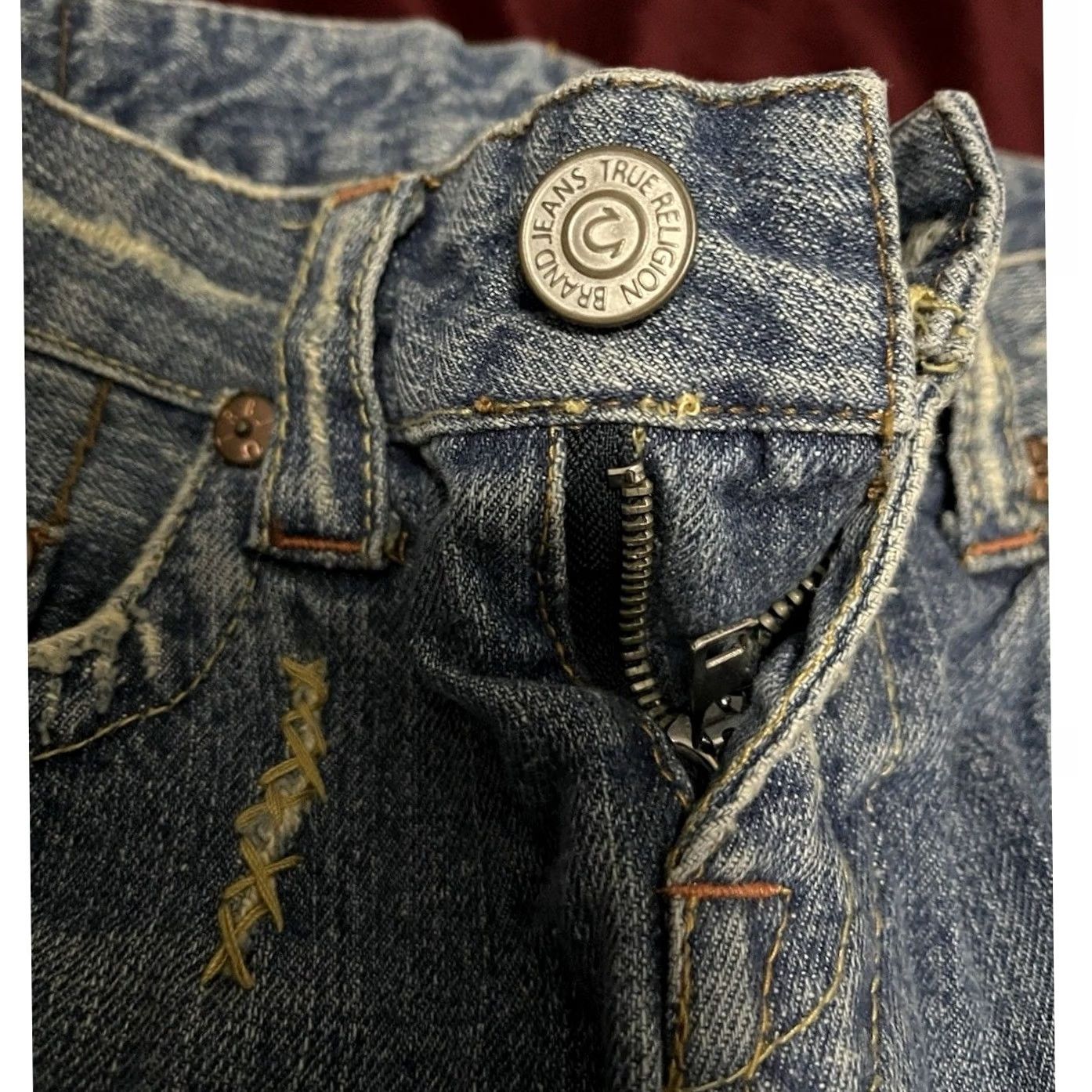 True Religion True Religion Jeans Distressed Blue Denim Made in USA Size 27 Womens Bootcut Regular Denim Size 27" / US 4 / IT 40 - 6 Thumbnail