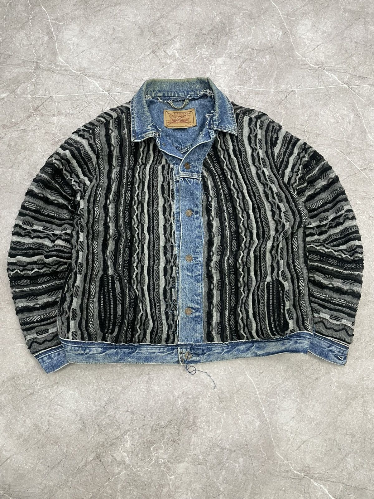 Coogi × Levi's REWORKED REVERSIBLE COOGI SWEATER X LEVIS JACKET Size US XL / EU 56 / 4 - 6 Thumbnail