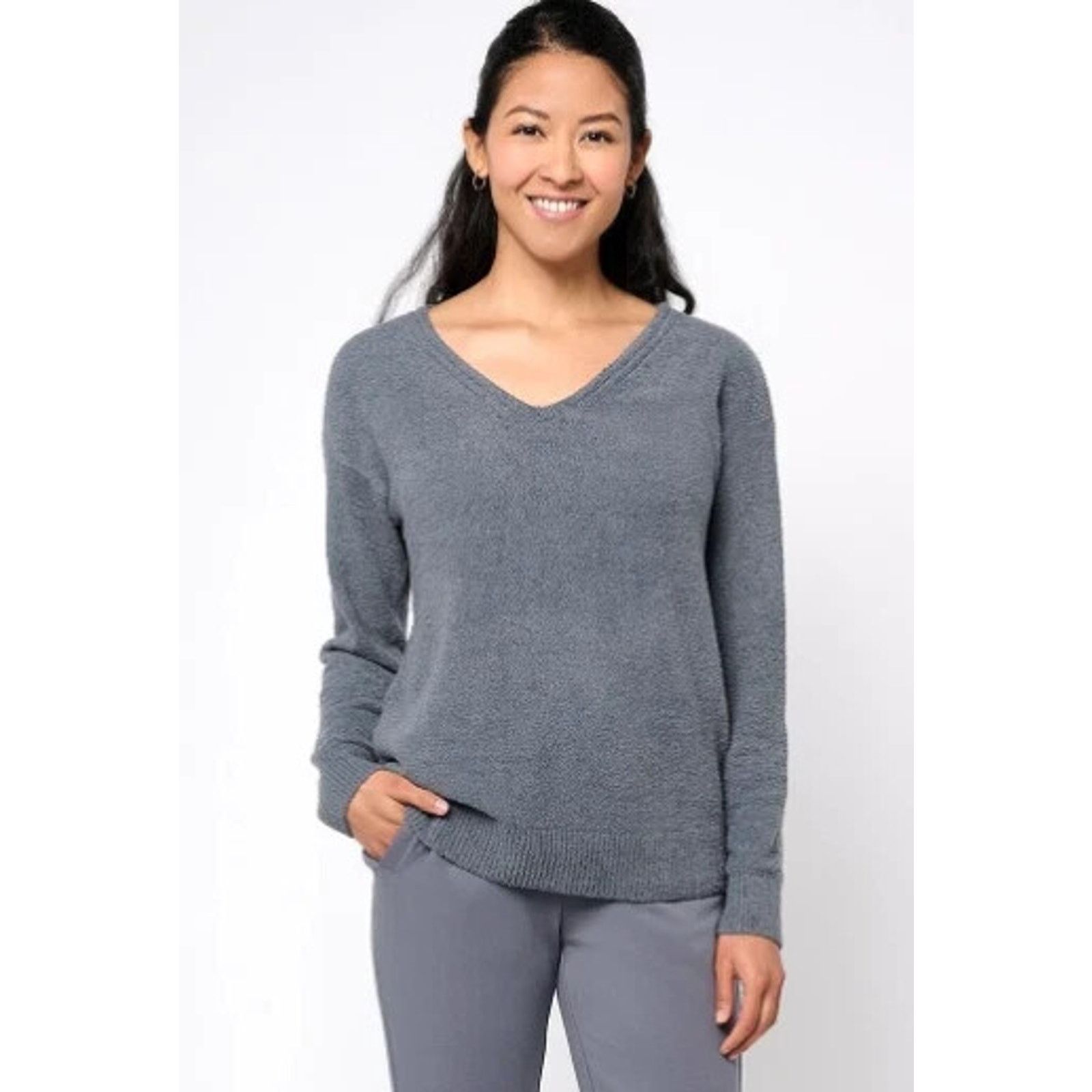 & Other Stories Barefoot Dreams CozyChic Lite Rib Blocked Pullove 2X A611280 Size 4XL / US 24-26 - 1 Preview