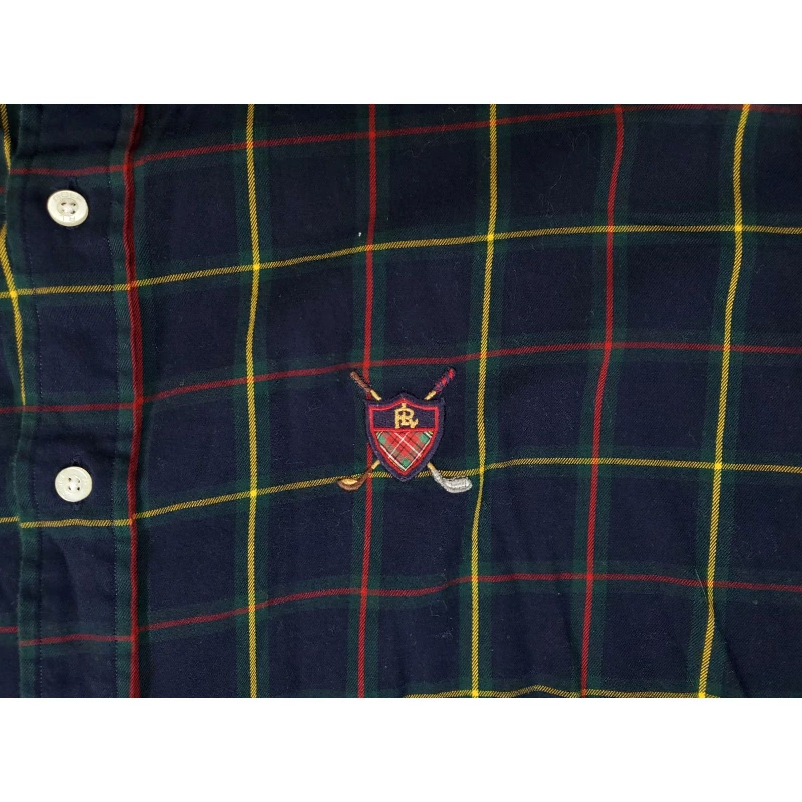 Ralph Lauren Ralph Lauren Golf Crest Plaid Long Sleeve Button-Down Shirt Mens L Blue Size US L / EU 52-54 / 3 - 2 Thumbnail