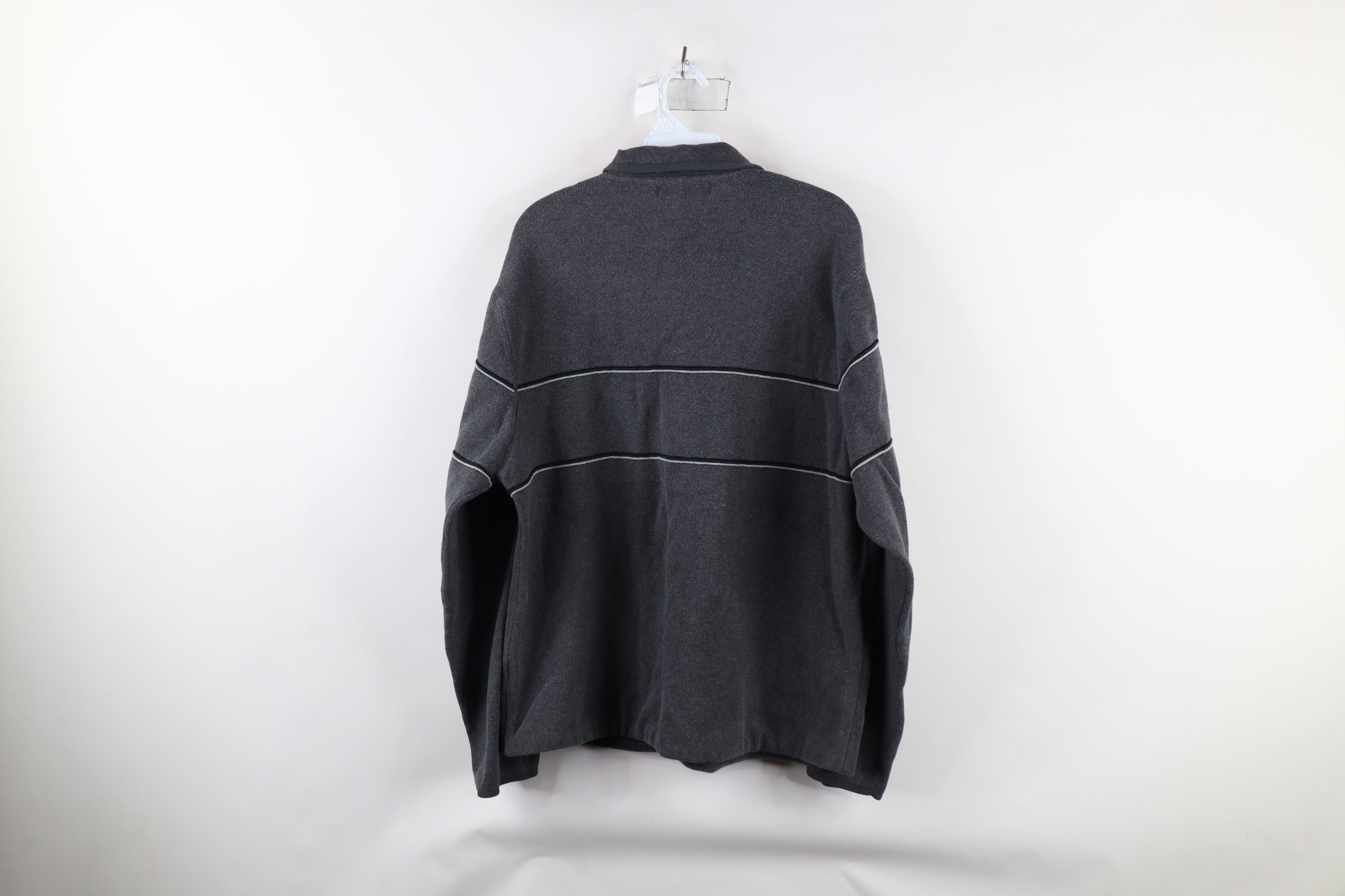 Vintage Vintage 90s Streetwear Striped Heavyweight Half Zip Sweater Size US L / EU 52-54 / 3 - 10 Thumbnail
