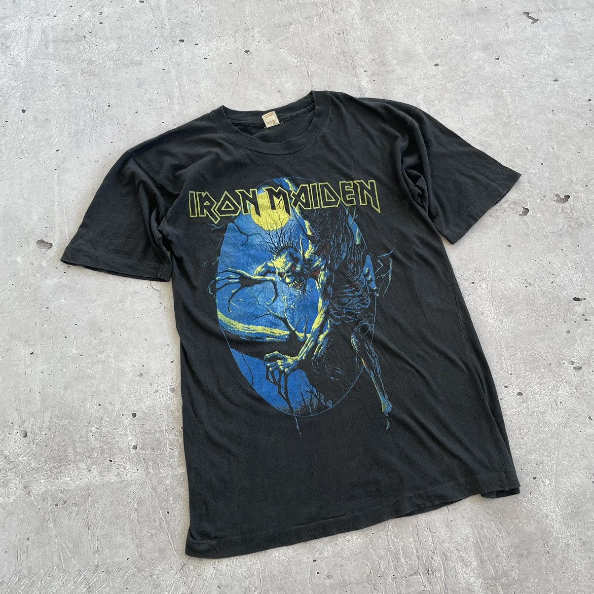 Iron Maiden × Vintage Vintage 90’s Iron maiden distressed t-shirt Size US L / EU 52-54 / 3 - 2 Thumbnail