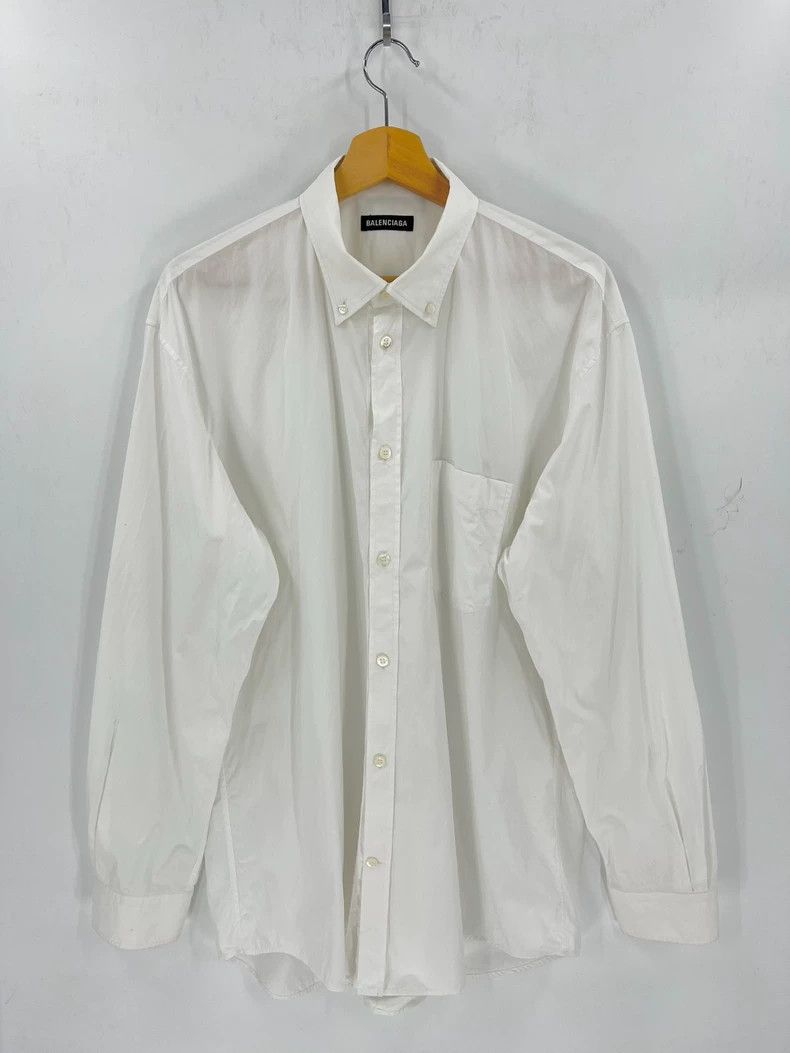 Balenciaga Balenciaga size 39 White Tag-Logo Shirt Size US M / EU 48-50 / 2 - 1 Thumbnail