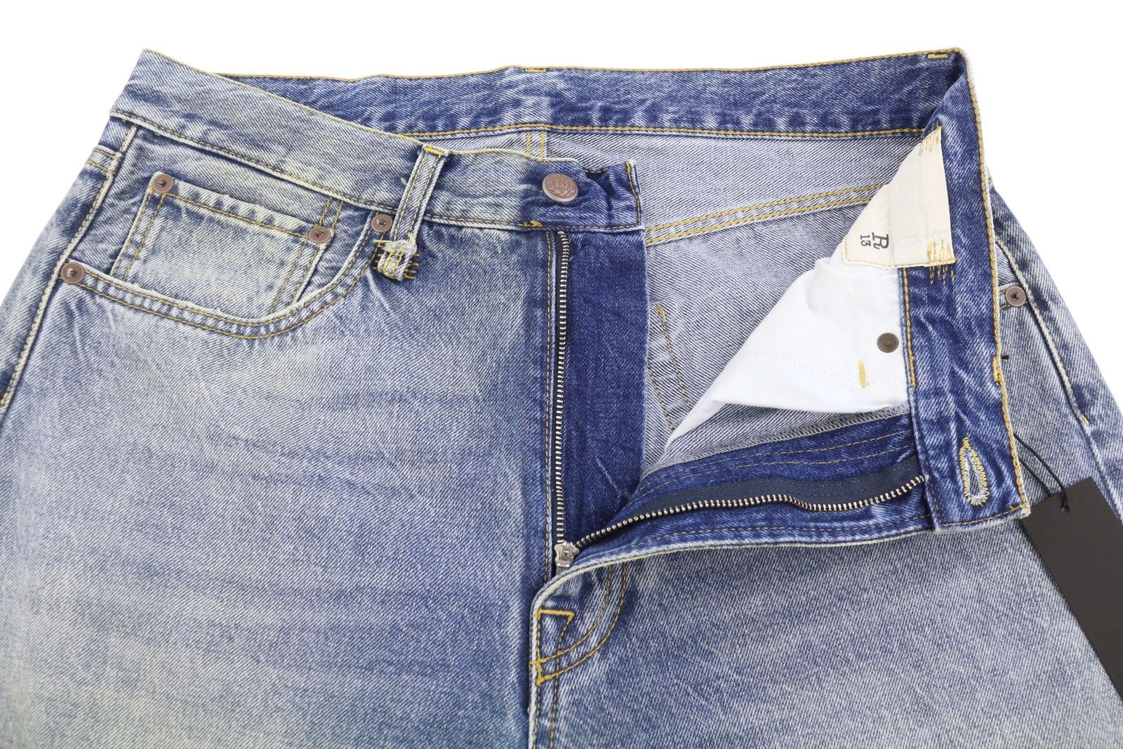R13 CUFFED X-BF 32 Jasper Faded Denim 87201 Size 32" / US 10 / IT 46 - 4 Thumbnail