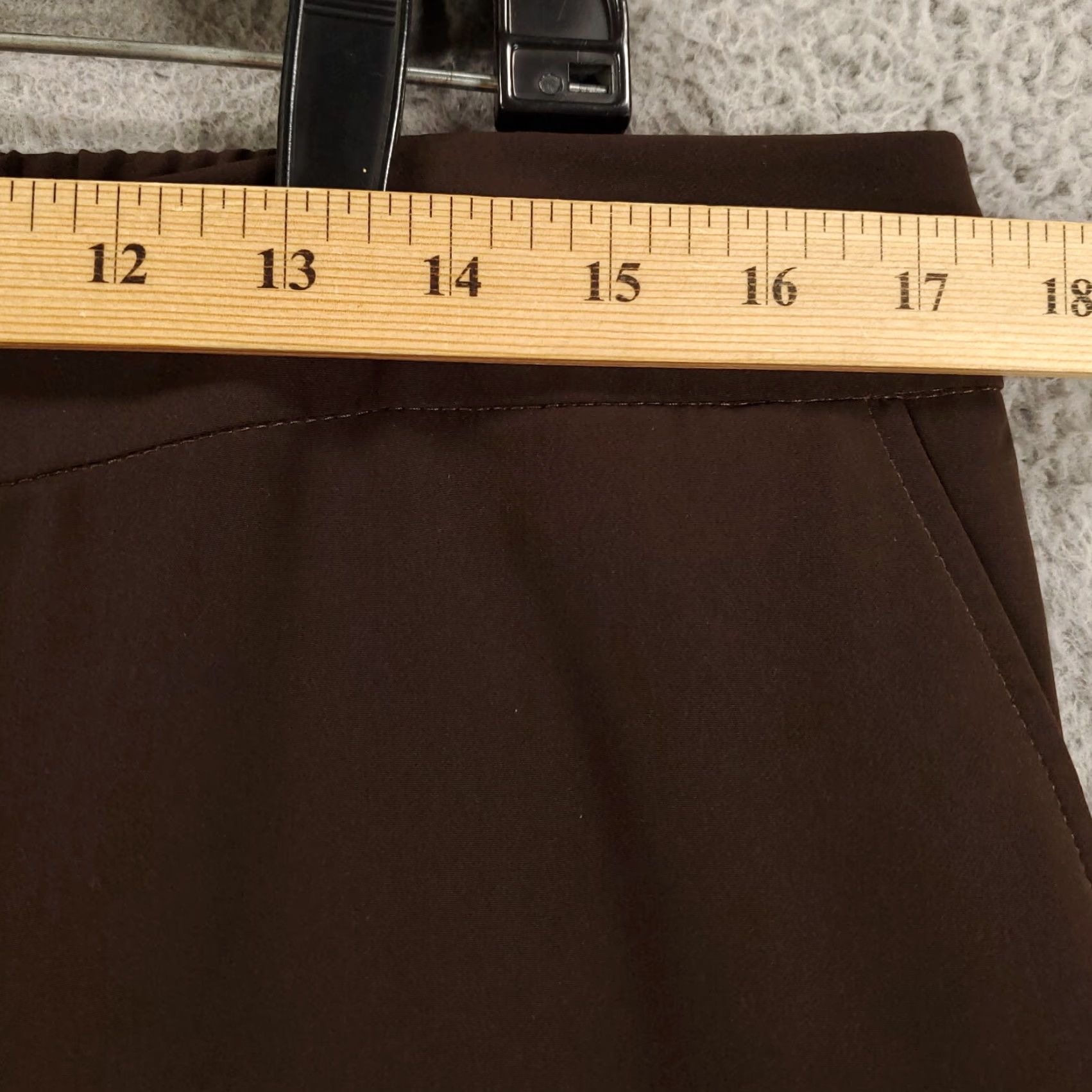 Vintage Chicos Pants Womens Large Brown Ruched Ankle Lightweight Tapered Regular Flat Front Zip Pockets Casual City Preppy Classic Size 36" / US 14 / IT 50 - 3 Thumbnail